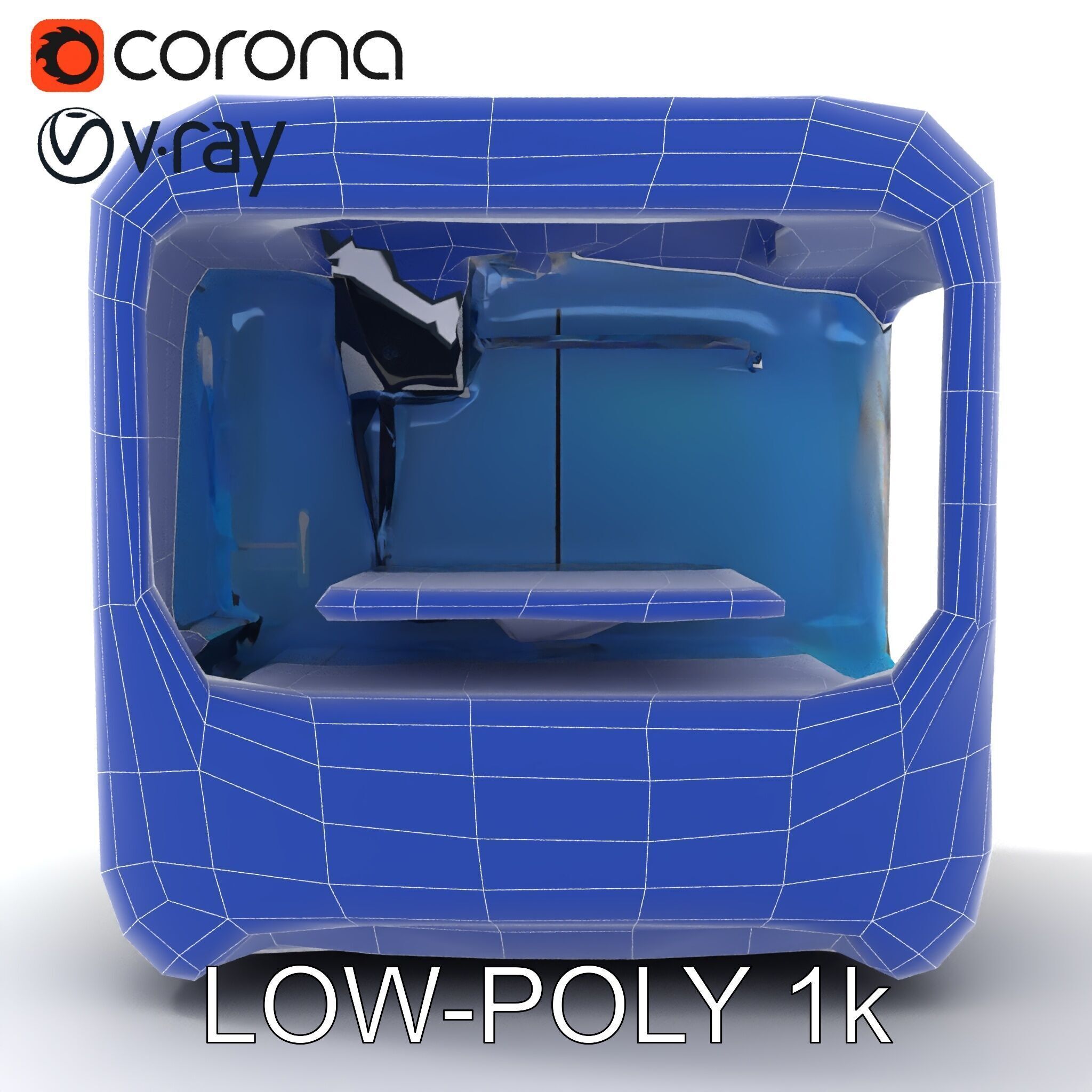 Futuristic D Printer Model Pack Low-poly 3D model_33