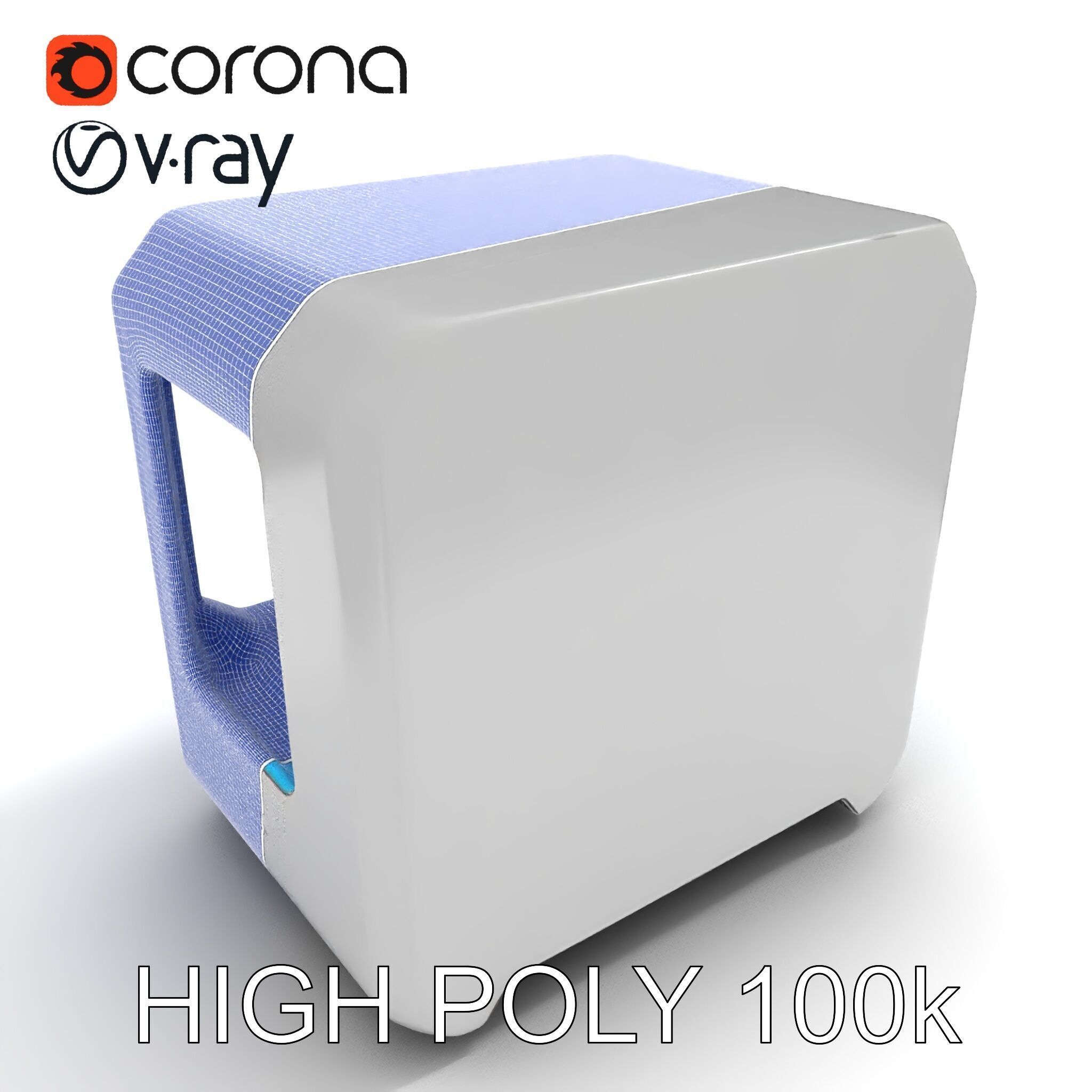 Futuristic D Printer Model Pack Low-poly 3D model_19