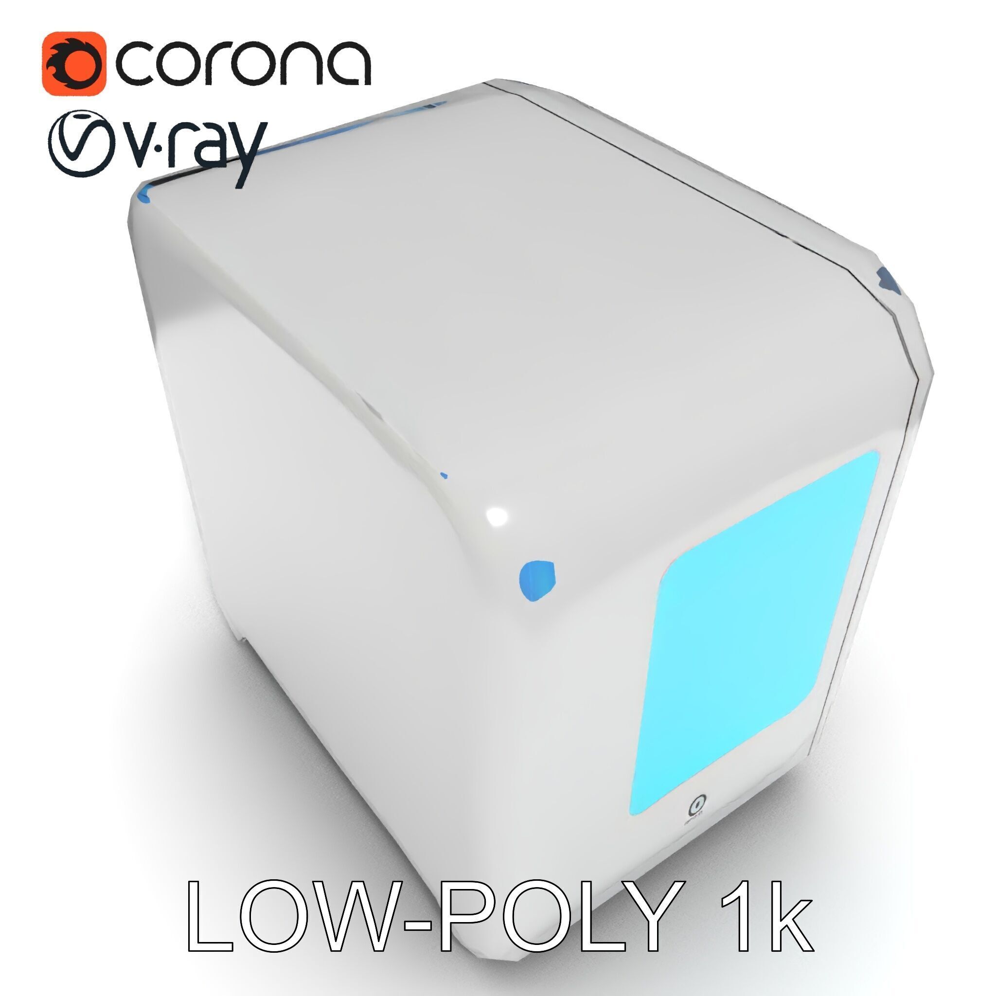 Futuristic D Printer Model Pack Low-poly 3D model_26