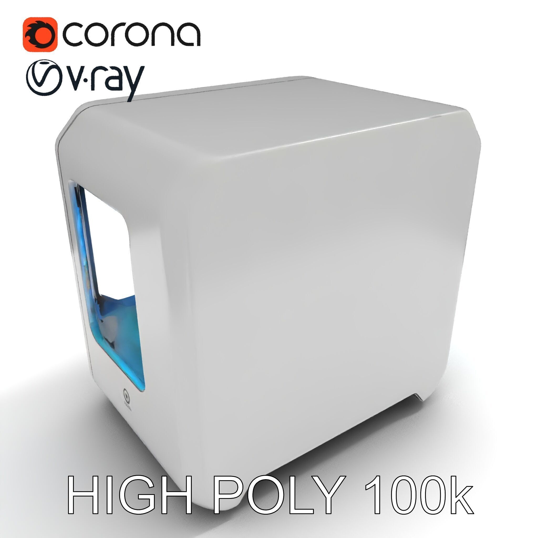 Futuristic D Printer Model Pack Low-poly 3D model_34