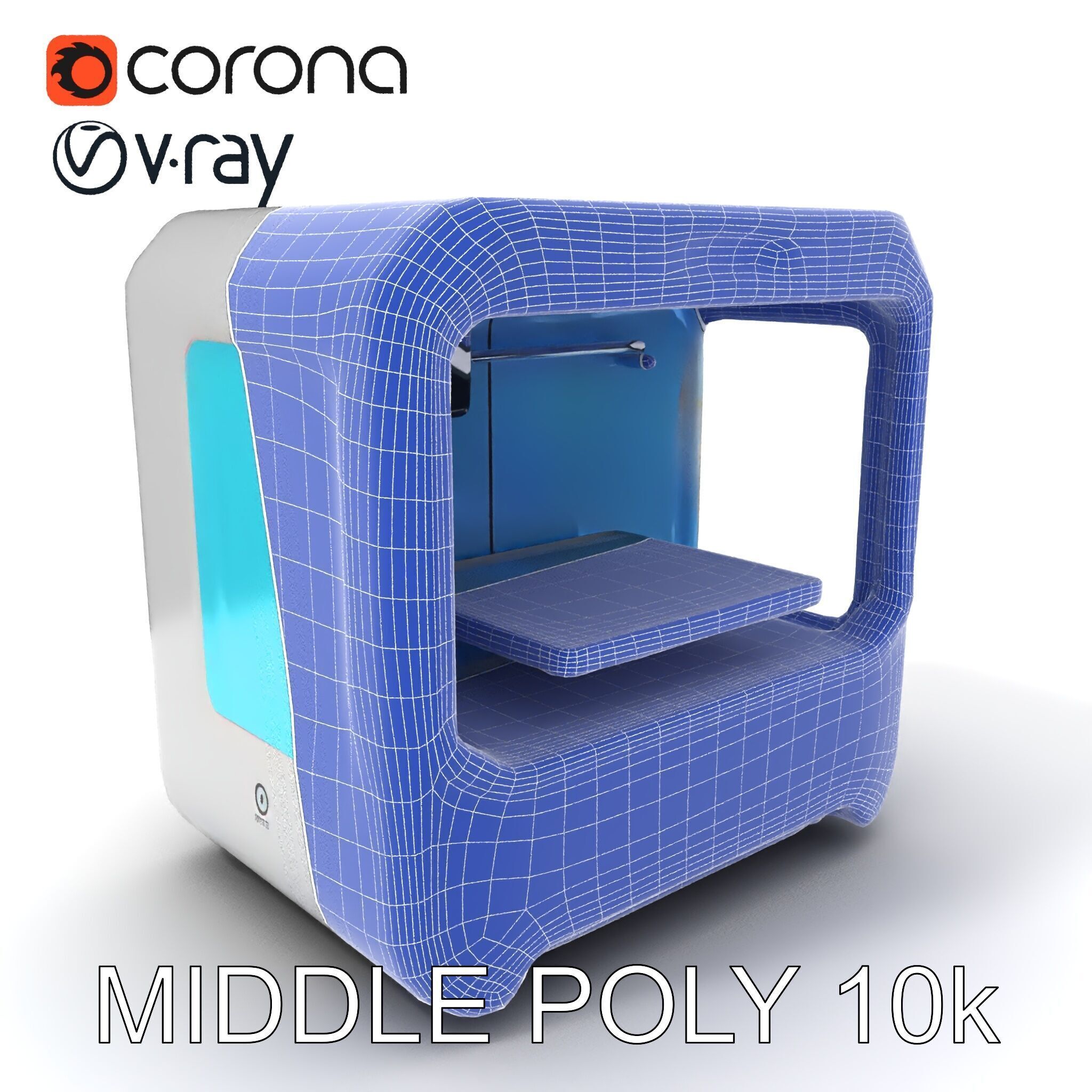 Futuristic D Printer Model Pack Low-poly 3D model_6