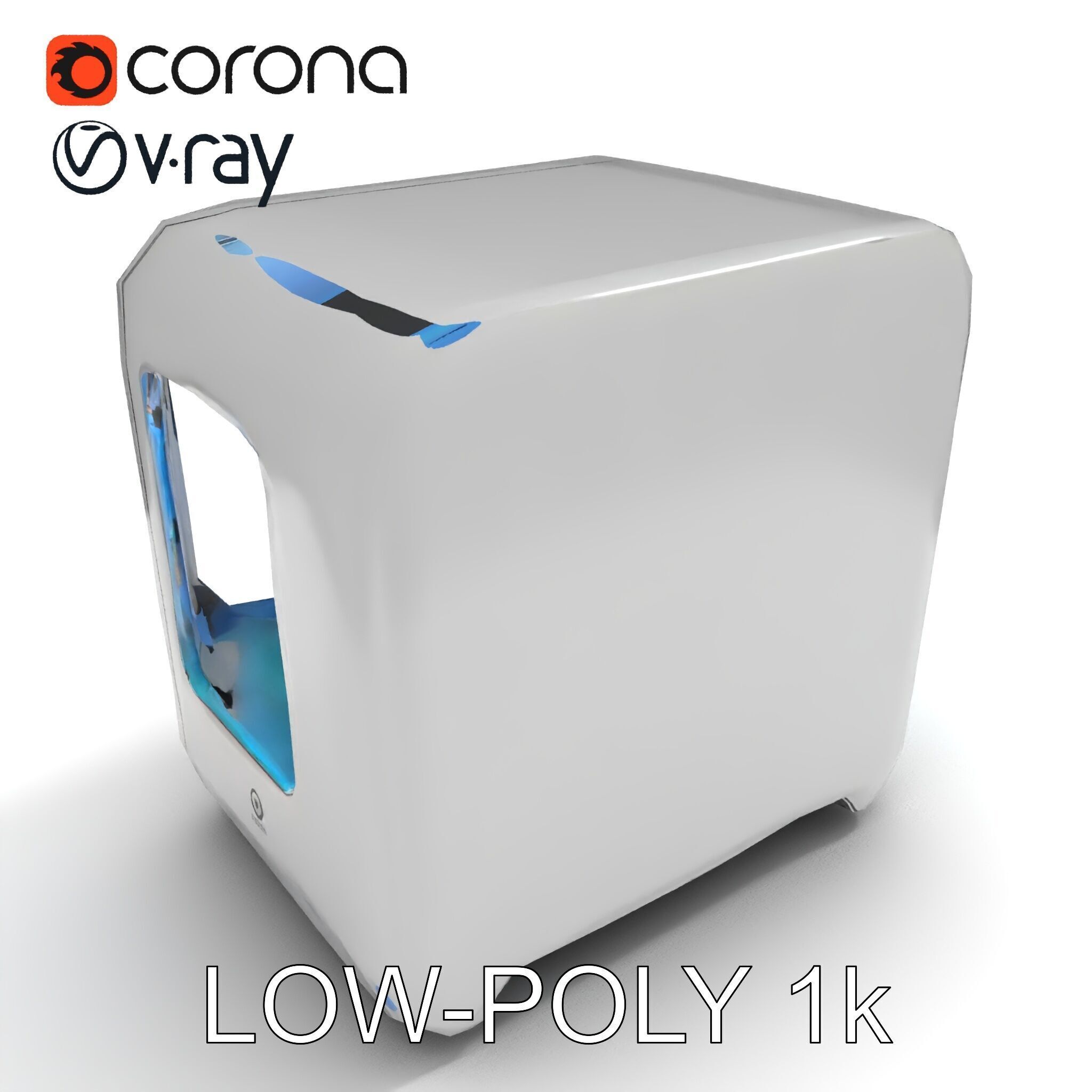 Futuristic D Printer Model Pack Low-poly 3D model_7