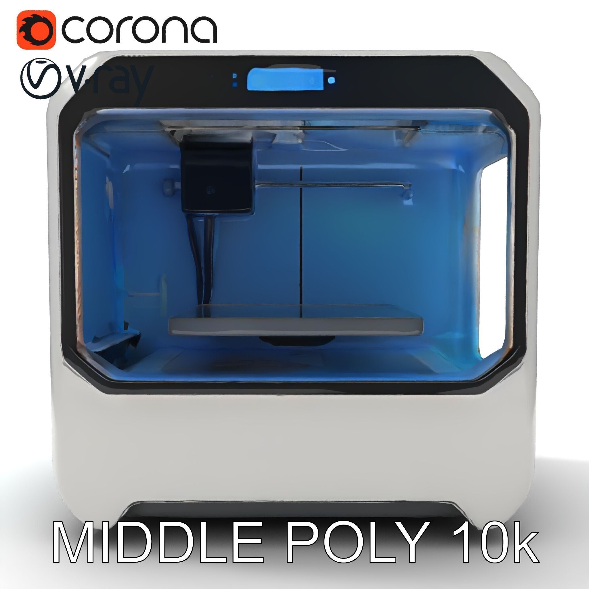 Futuristic D Printer Model Pack Low-poly 3D model_23
