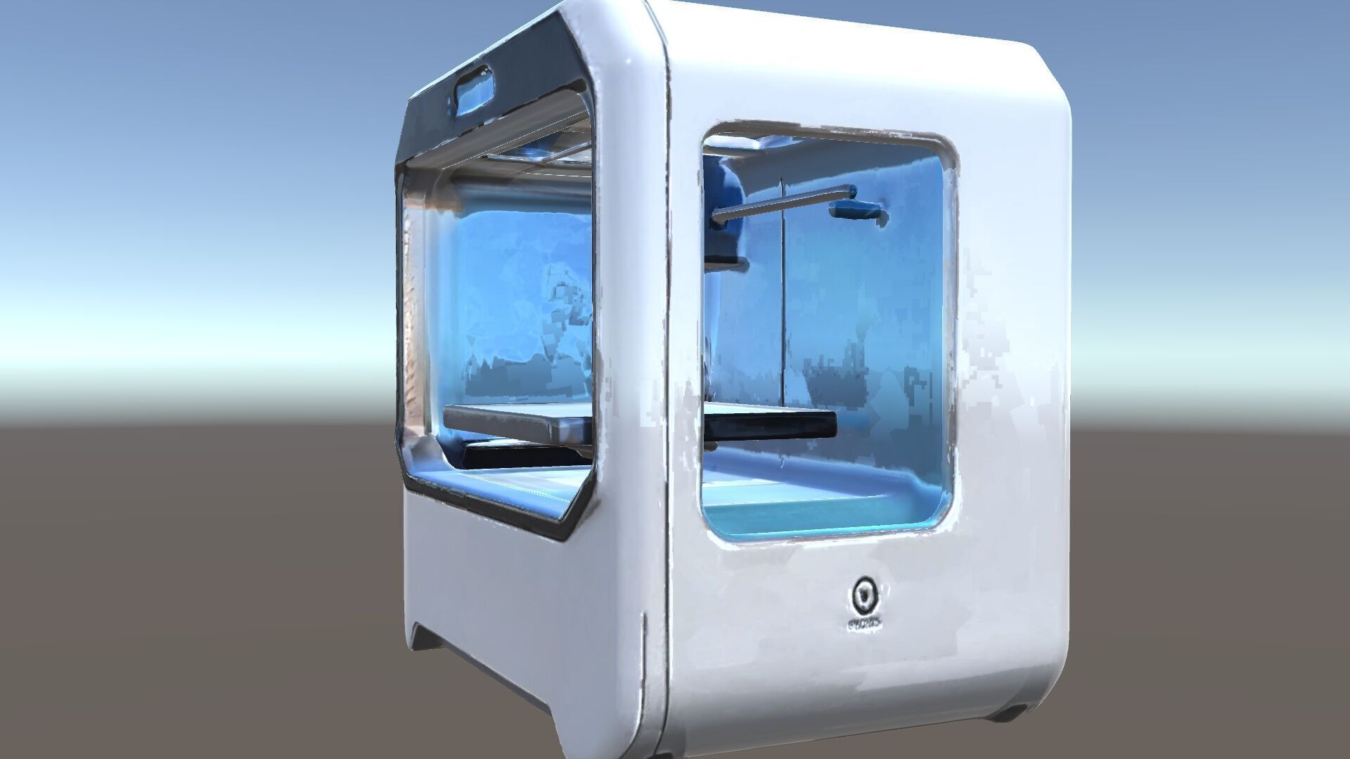 Futuristic D Printer Model Pack Low-poly 3D model_5