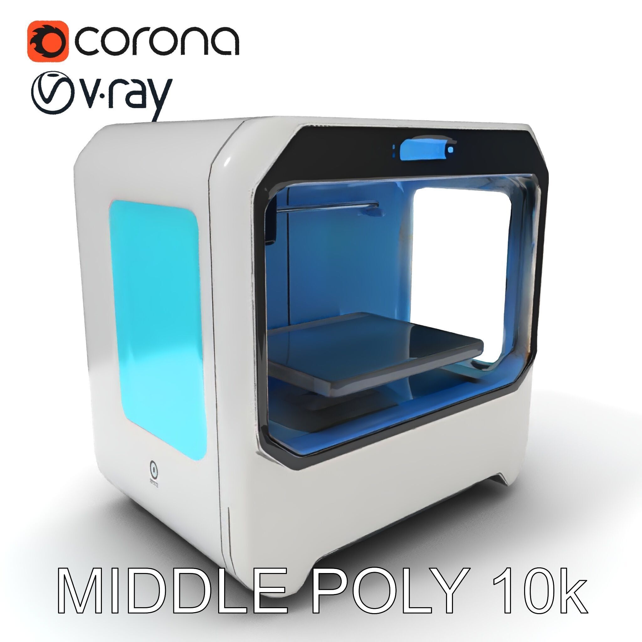 Futuristic D Printer Model Pack Low-poly 3D model_9