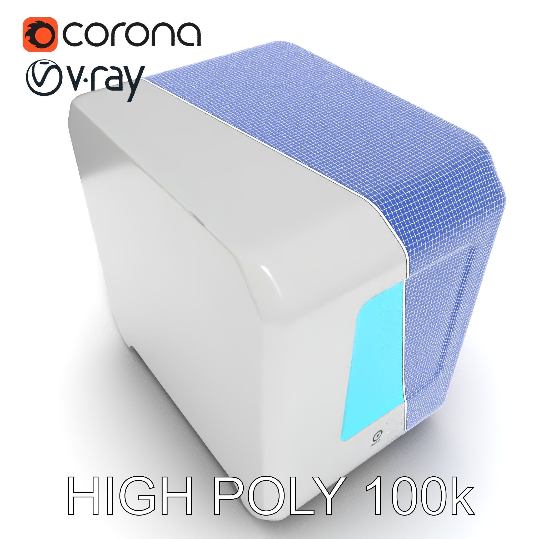 Futuristic D Printer Model Pack Low-poly 3D model_14