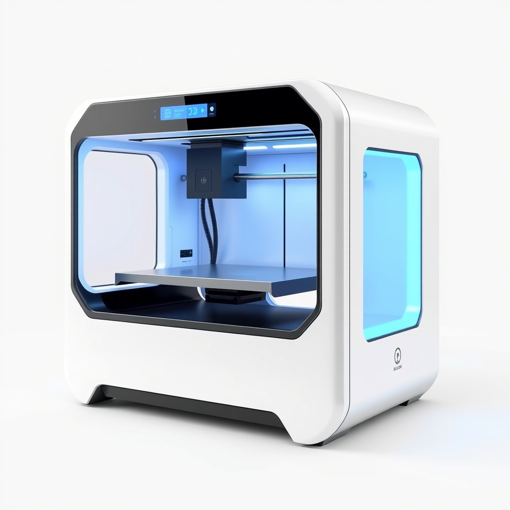 Futuristic D Printer Model Pack Low-poly 3D model_4