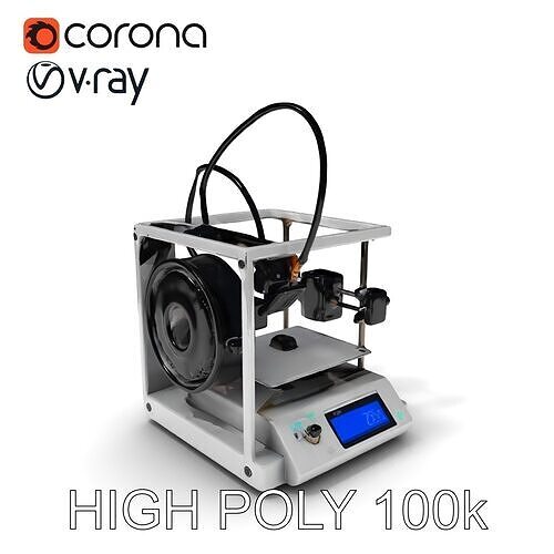 D Printer Model Pack with MultiDetail Levels Low-poly 3D model