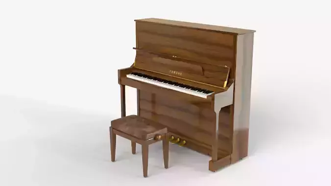 Indian Appletree Wood Upright Piano with chair