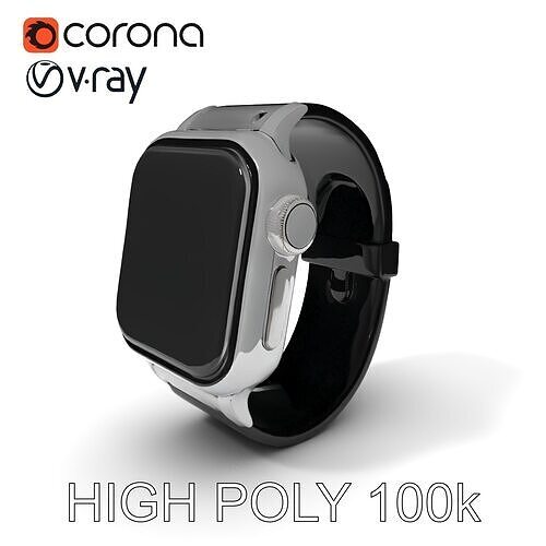 Smartwatch Model Pack with Adjustable Band Low-poly 3D model
