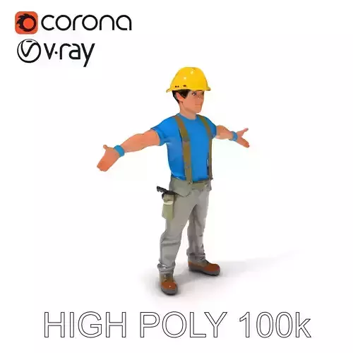 Construction Worker Character D Model Pack