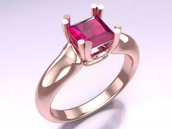 Square Stone Rings - Womens Rings -  N452055 3D print model Square Stone Rings - Womens Rings -  N452055 3D print model