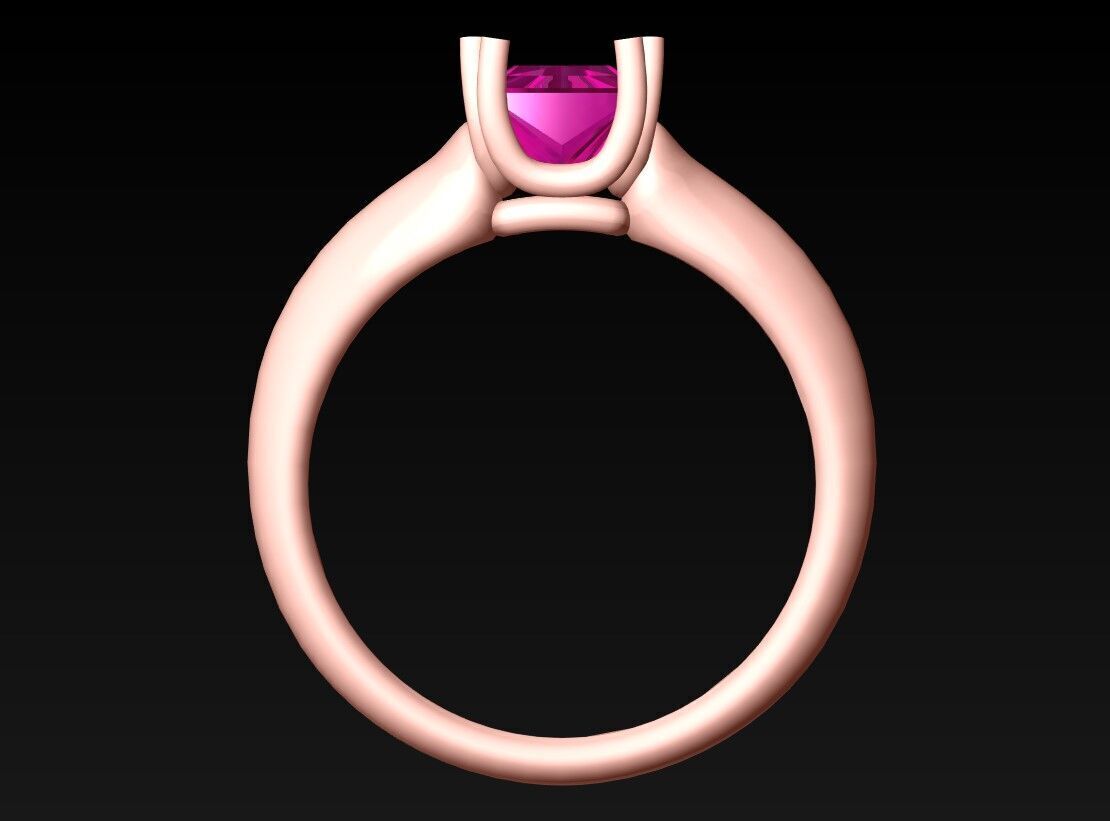 Square Stone Rings - Womens Rings -  N452055 3D print model_4