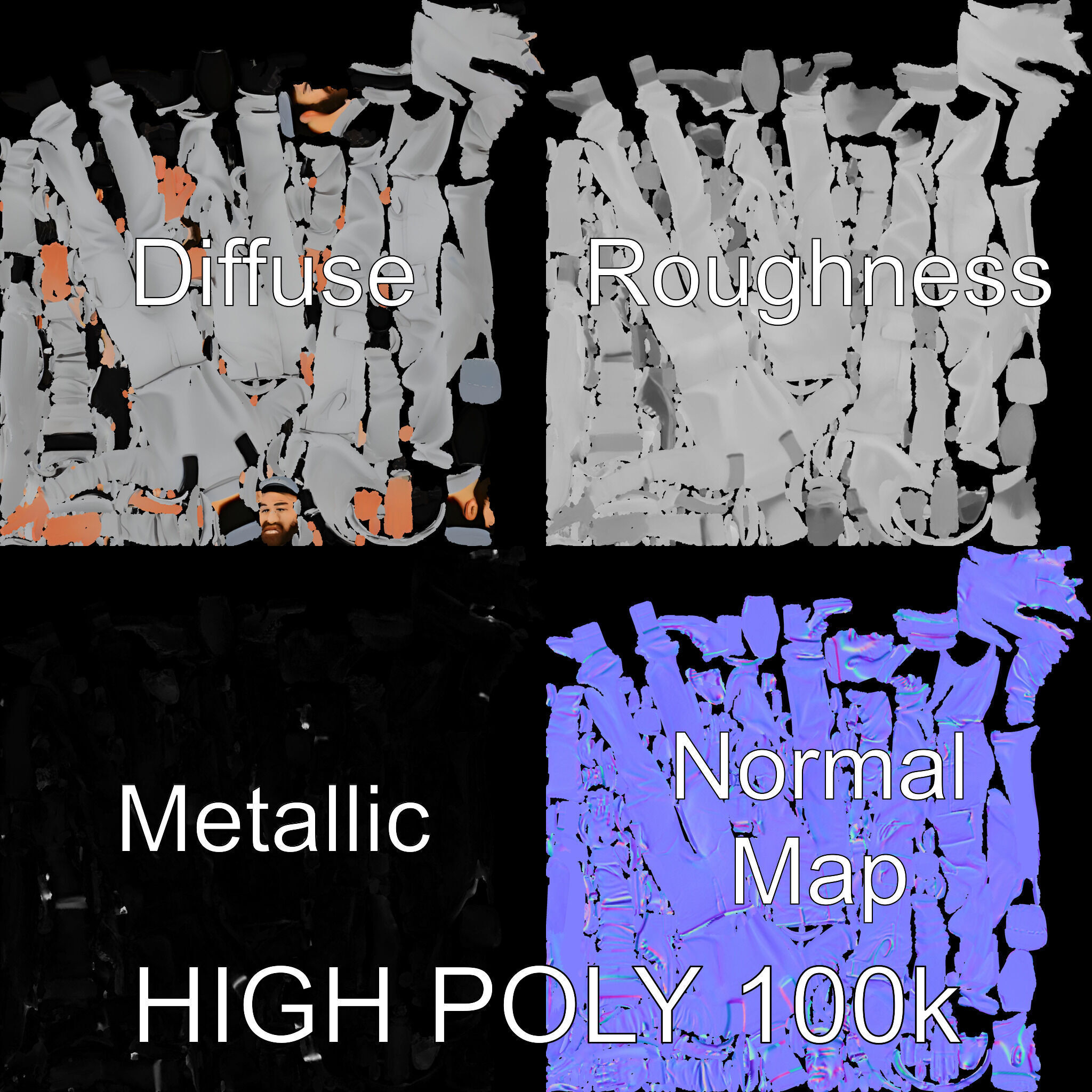 Human Character in Workwear Model Pack Low-poly 3D model_2