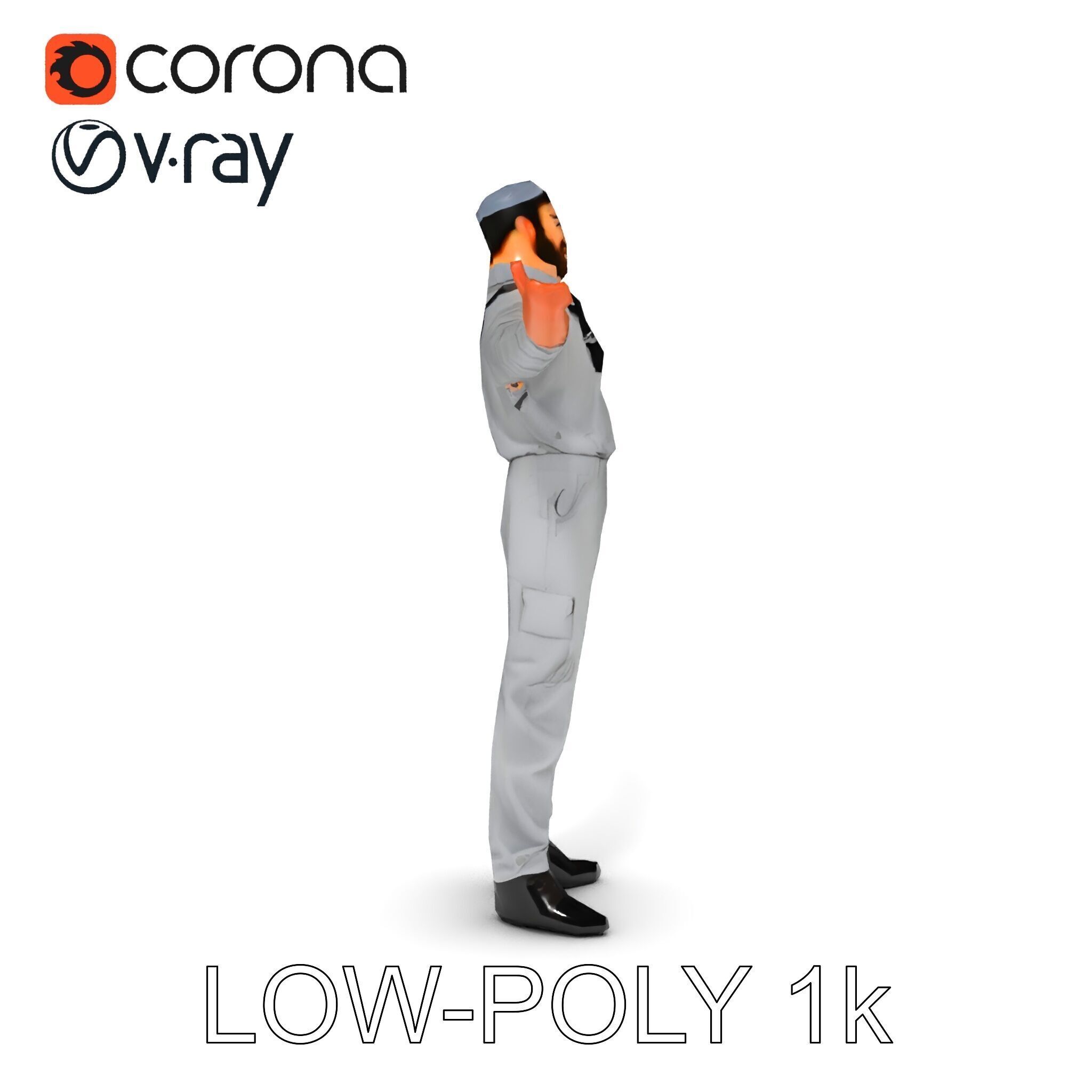 Human Character in Workwear Model Pack Low-poly 3D model_26