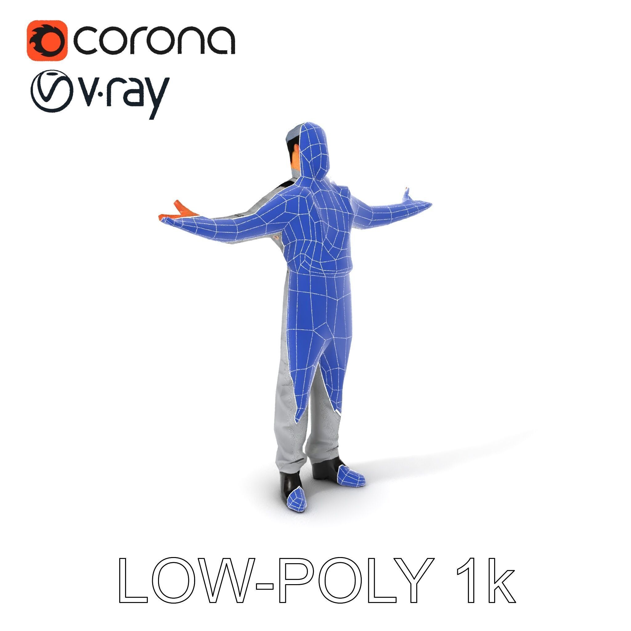 Human Character in Workwear Model Pack Low-poly 3D model_20