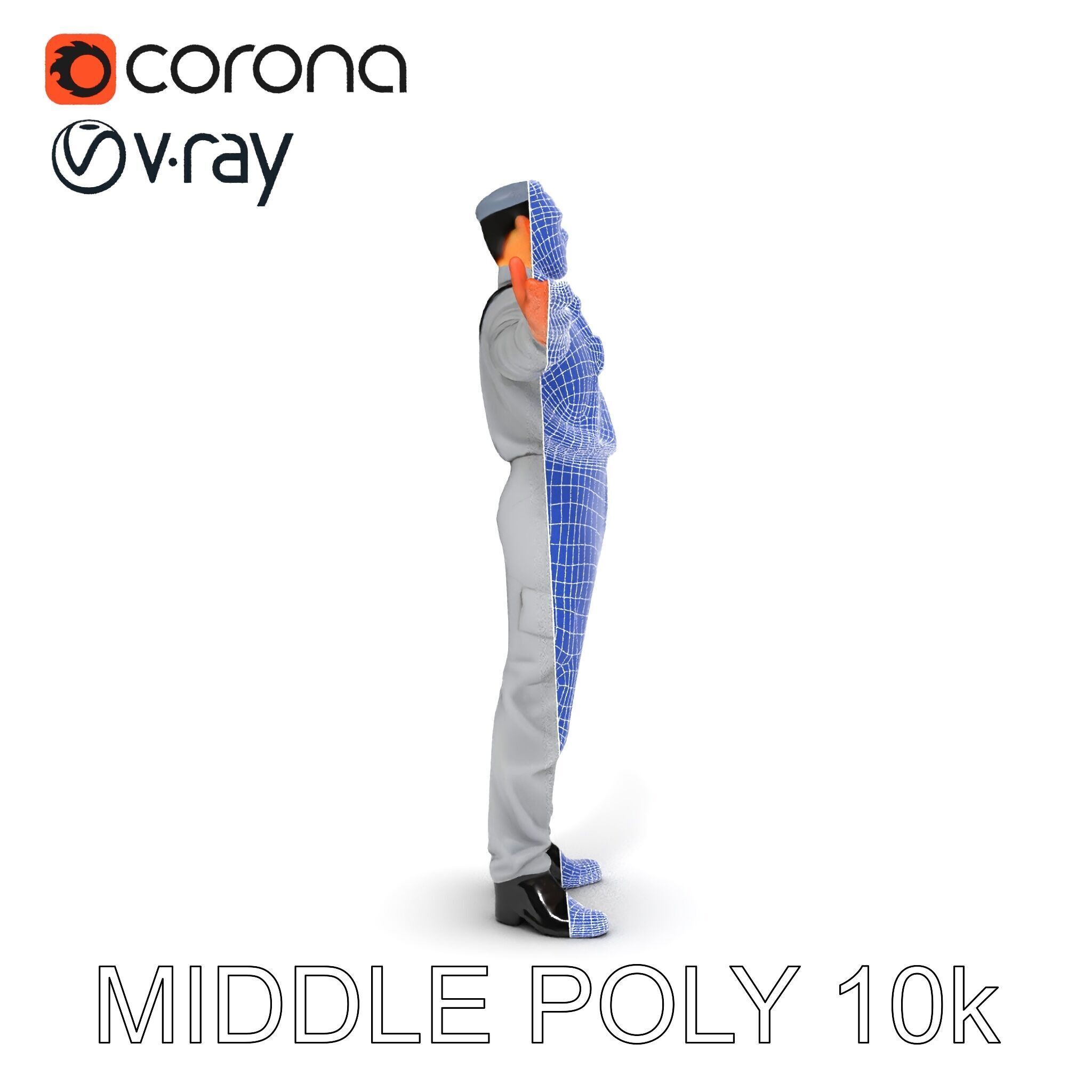 Human Character in Workwear Model Pack Low-poly 3D model_31