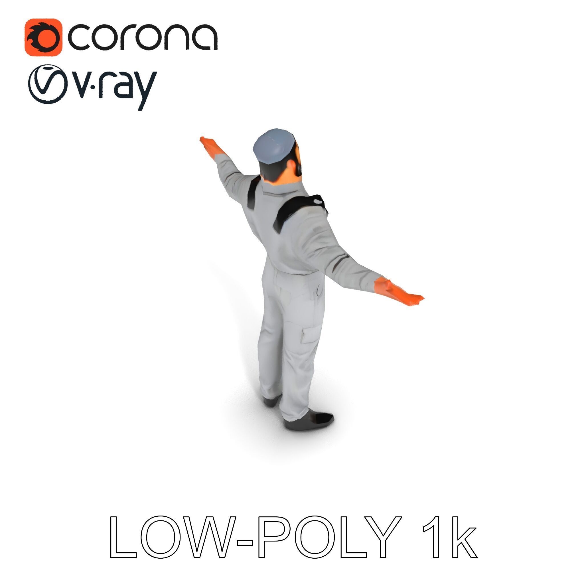 Human Character in Workwear Model Pack Low-poly 3D model_18