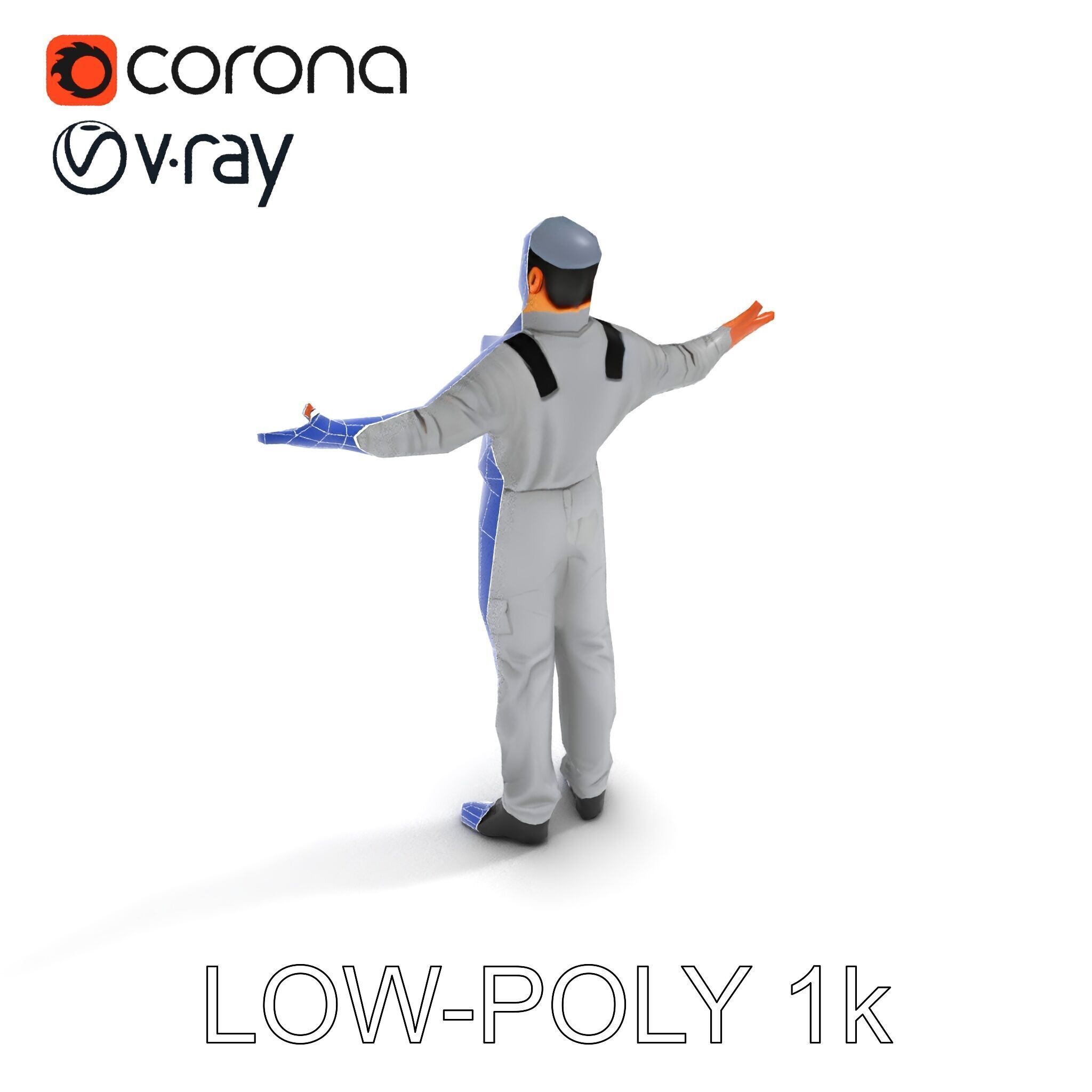 Human Character in Workwear Model Pack Low-poly 3D model_29