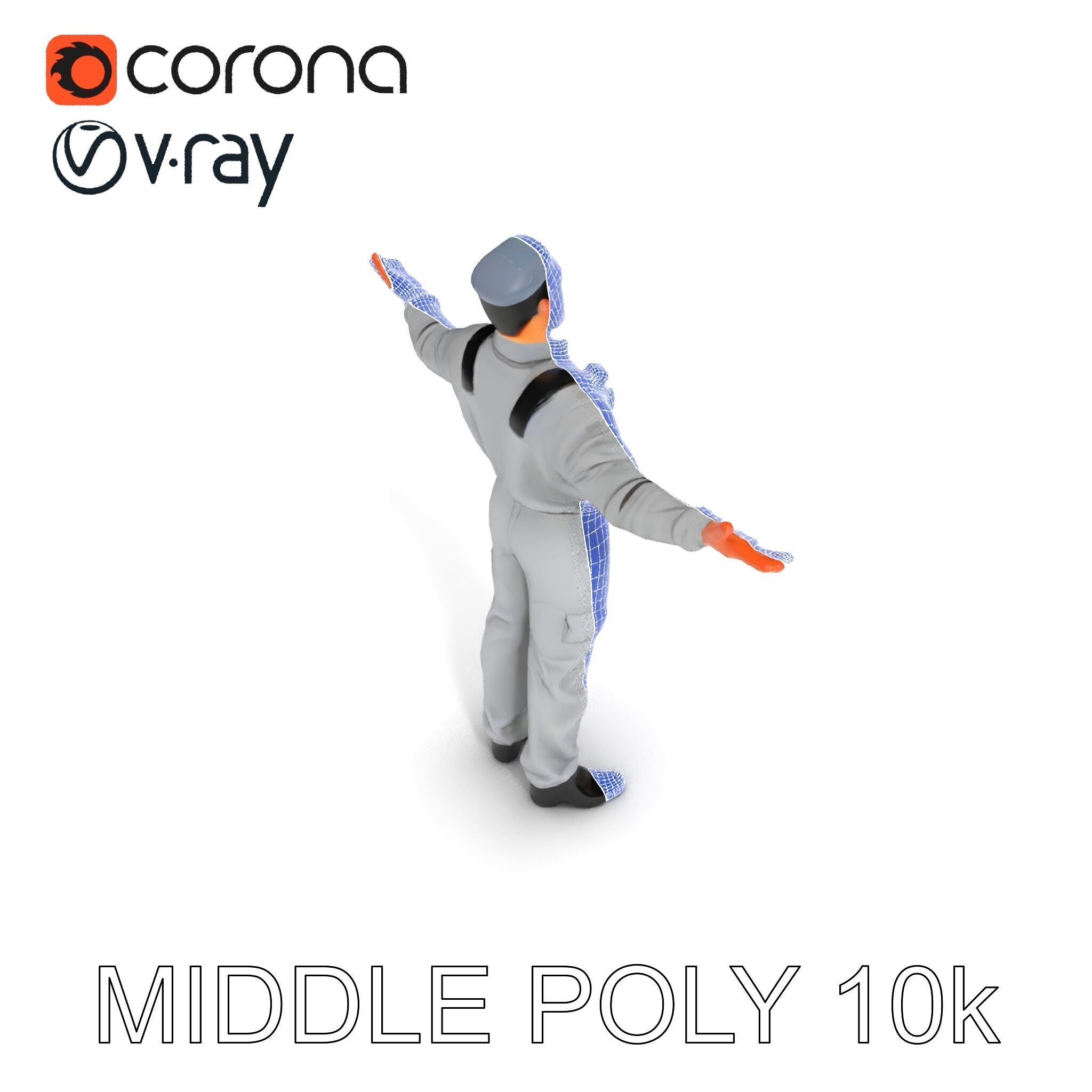 Human Character in Workwear Model Pack Low-poly 3D model_12