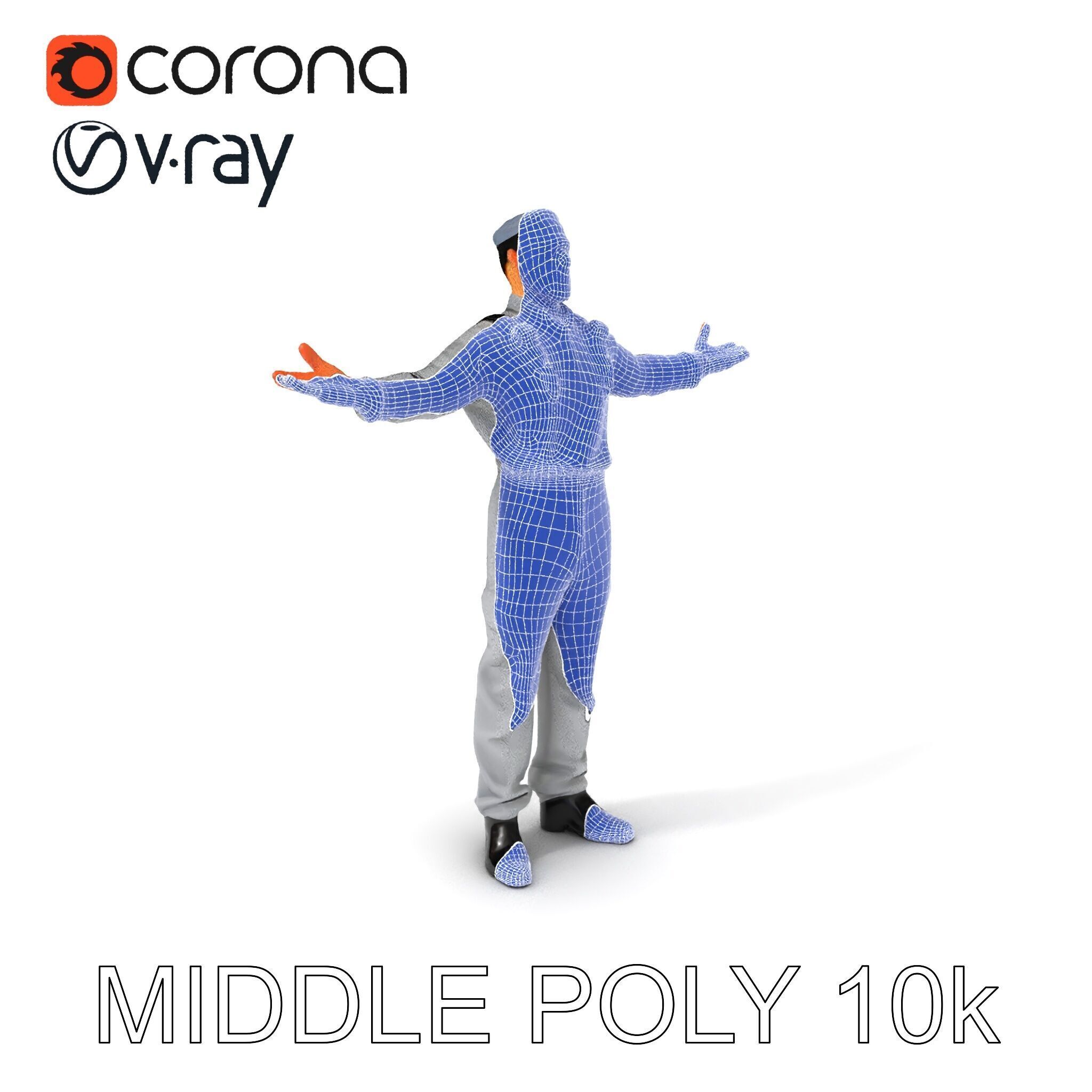 Human Character in Workwear Model Pack Low-poly 3D model_17