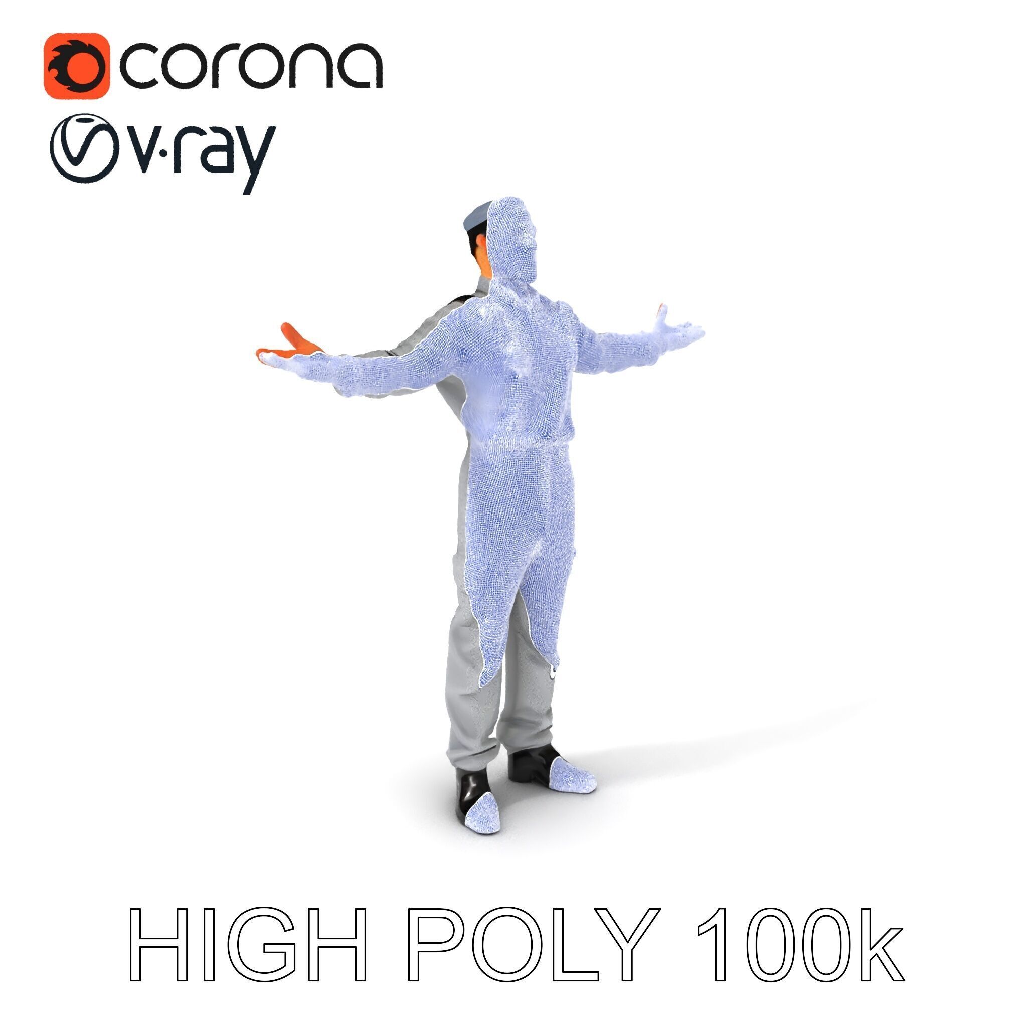 Human Character in Workwear Model Pack Low-poly 3D model_3