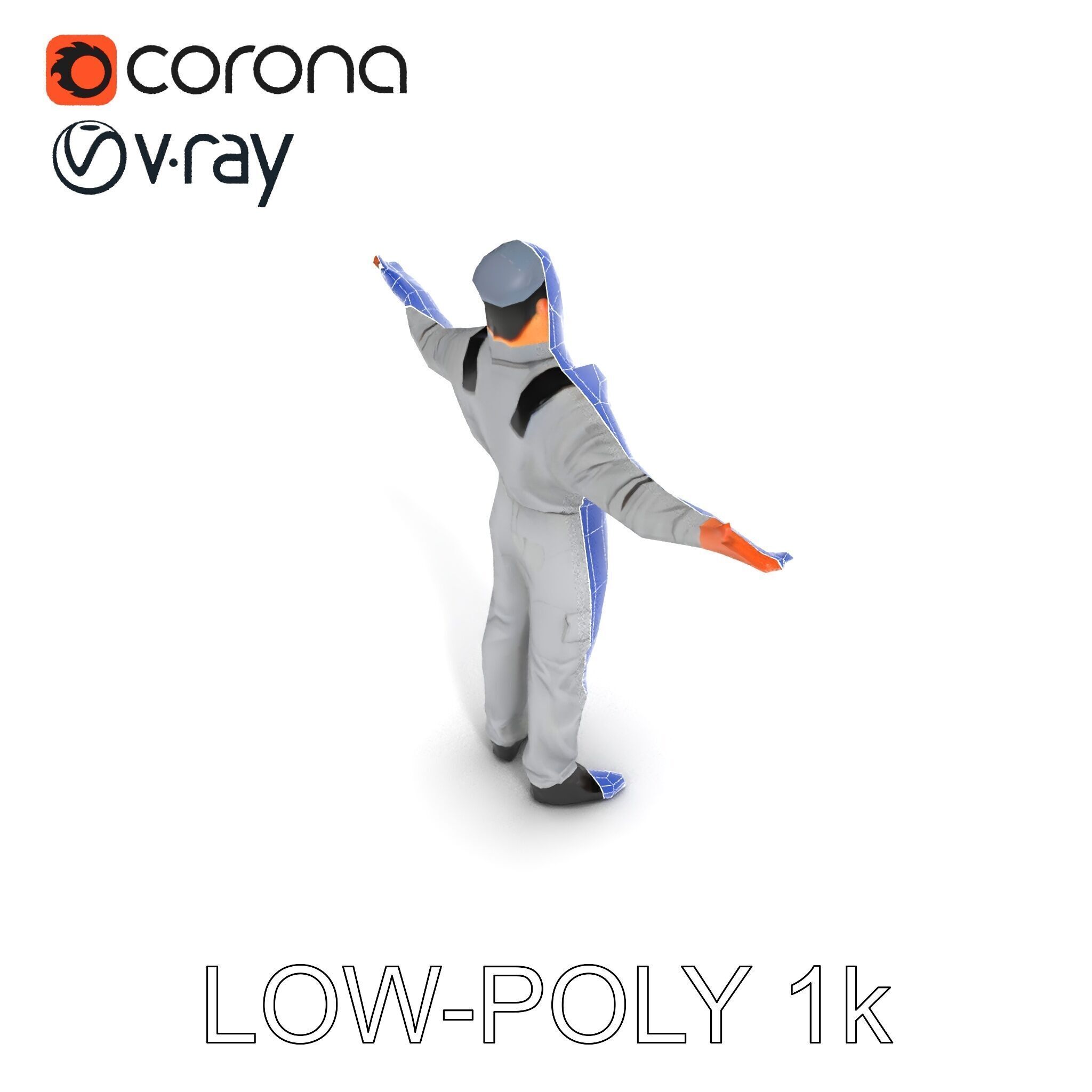 Human Character in Workwear Model Pack Low-poly 3D model_32