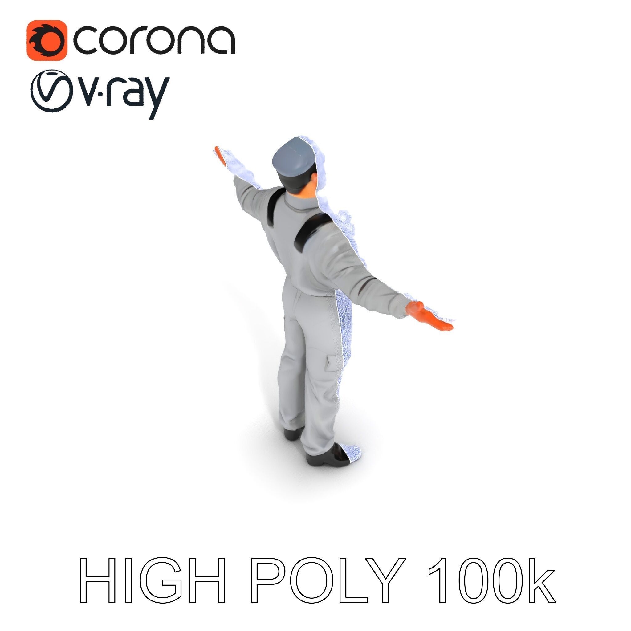 Human Character in Workwear Model Pack Low-poly 3D model_11