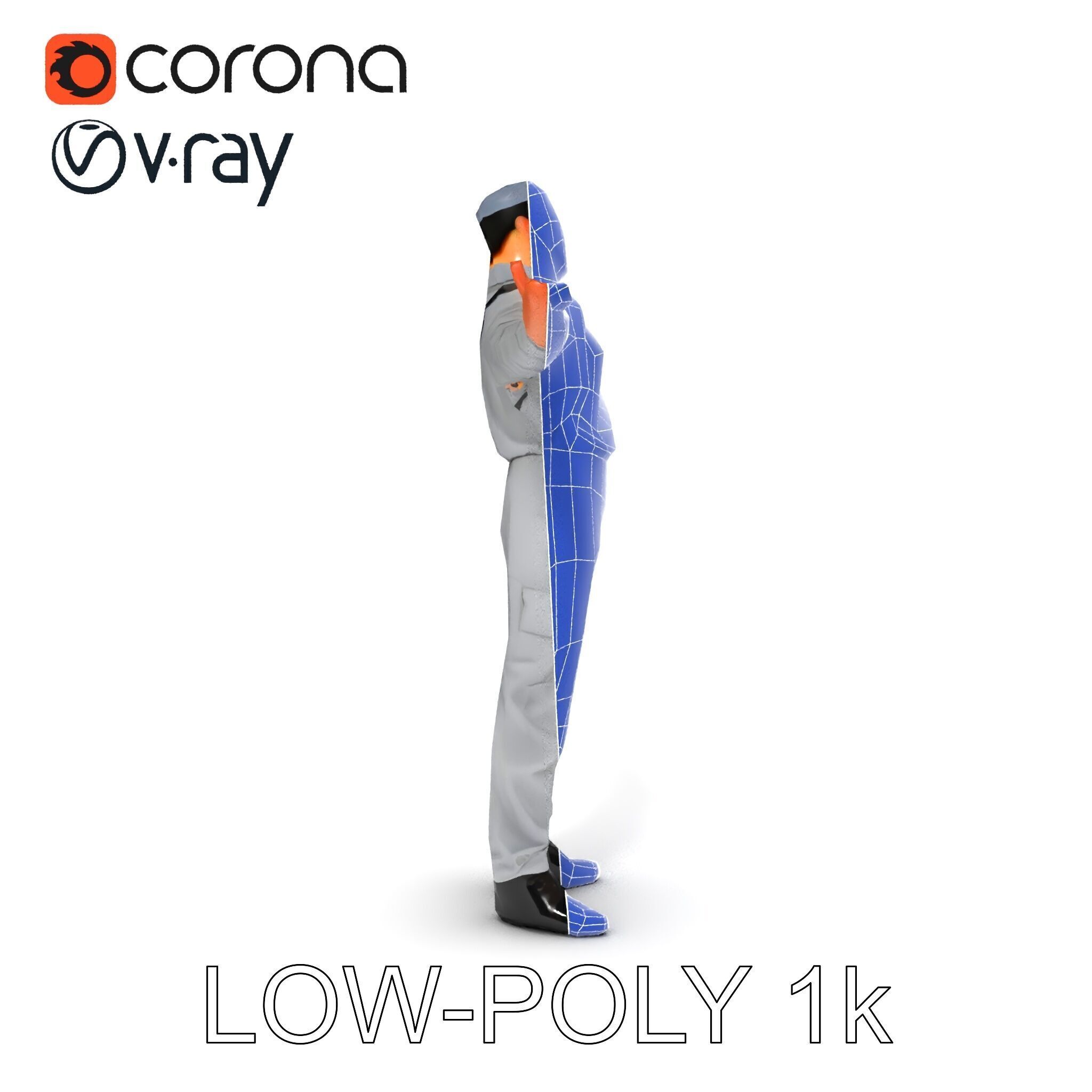 Human Character in Workwear Model Pack Low-poly 3D model_34