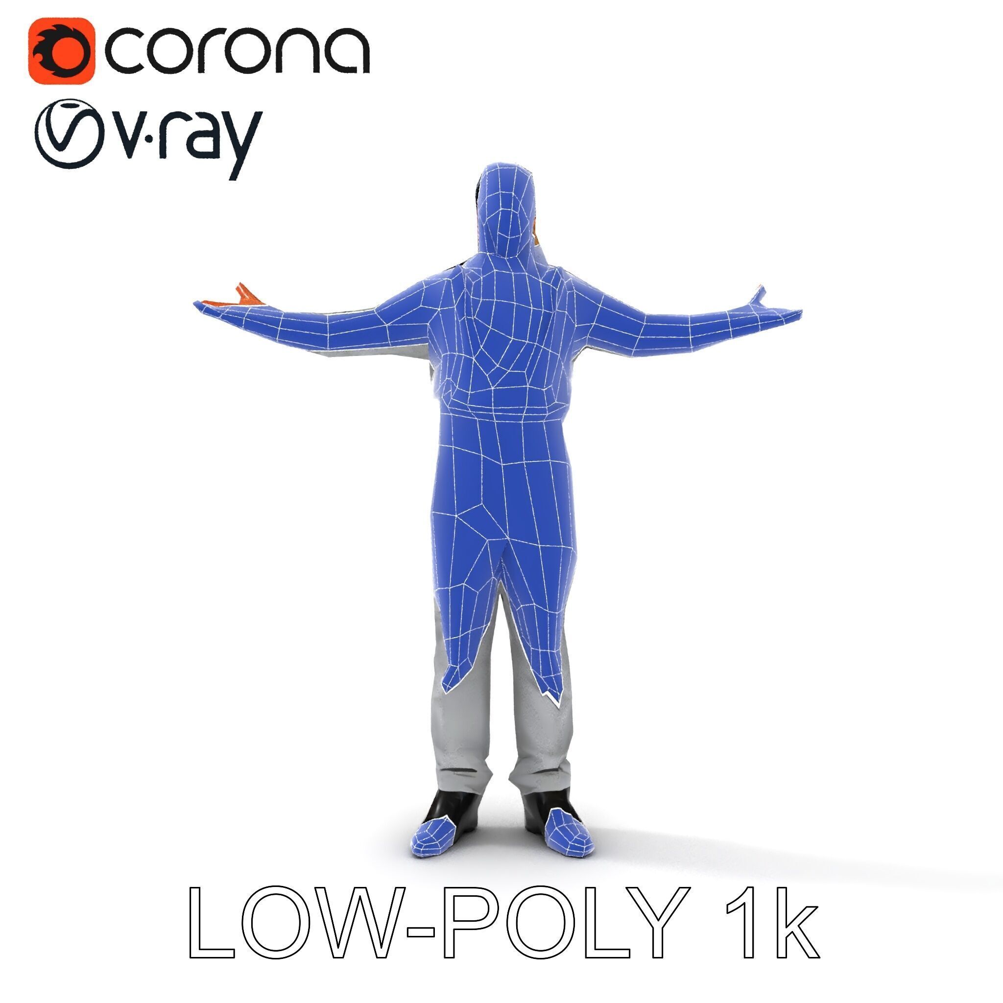 Human Character in Workwear Model Pack Low-poly 3D model_7