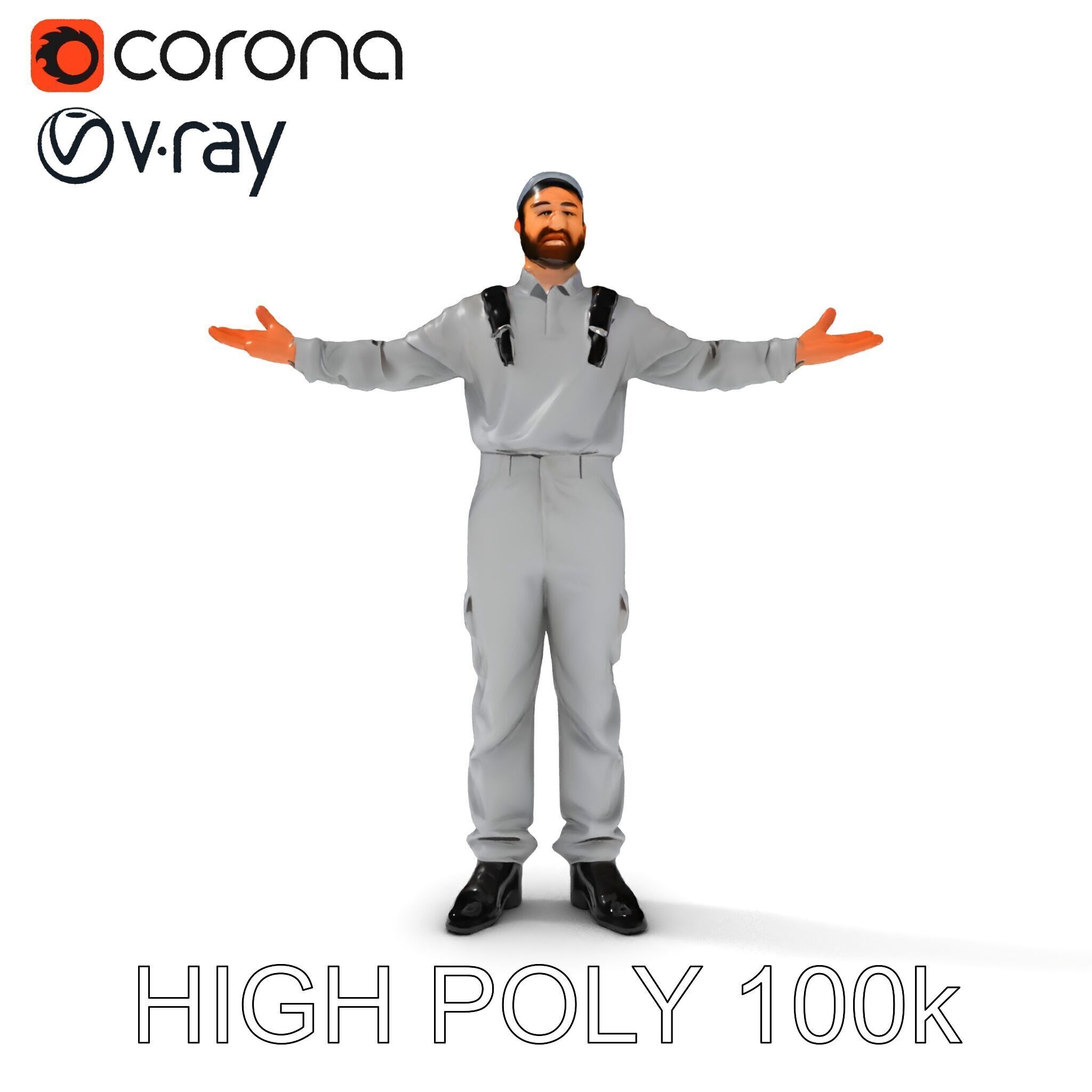 Human Character in Workwear Model Pack Low-poly 3D model_16