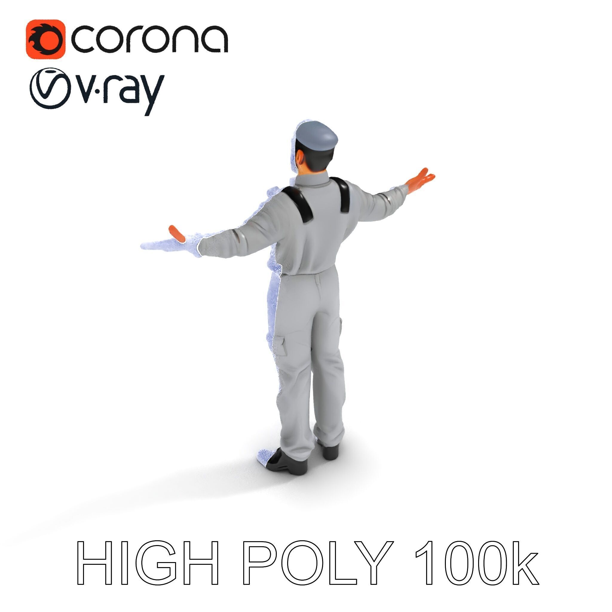 Human Character in Workwear Model Pack Low-poly 3D model_21