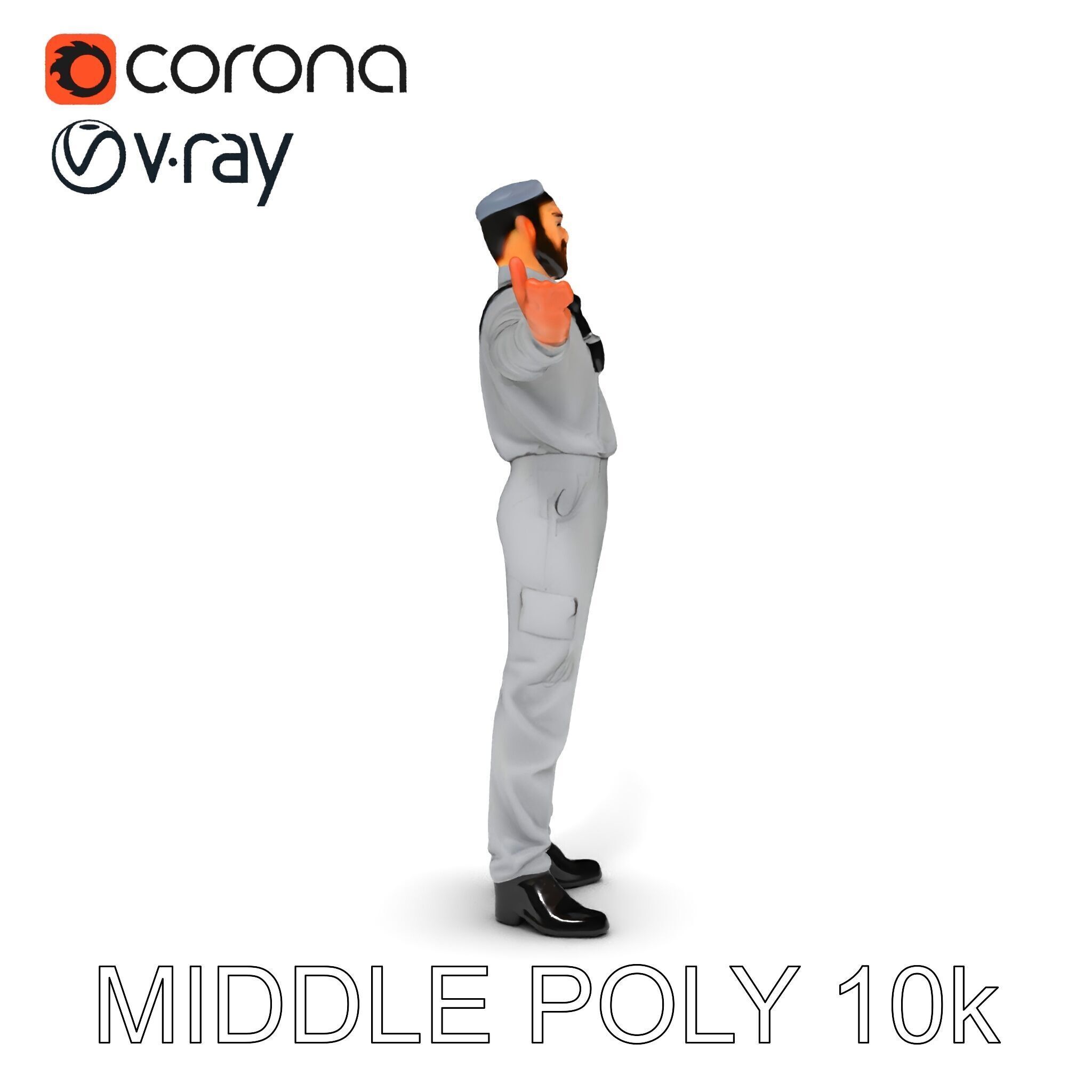 Human Character in Workwear Model Pack Low-poly 3D model_33