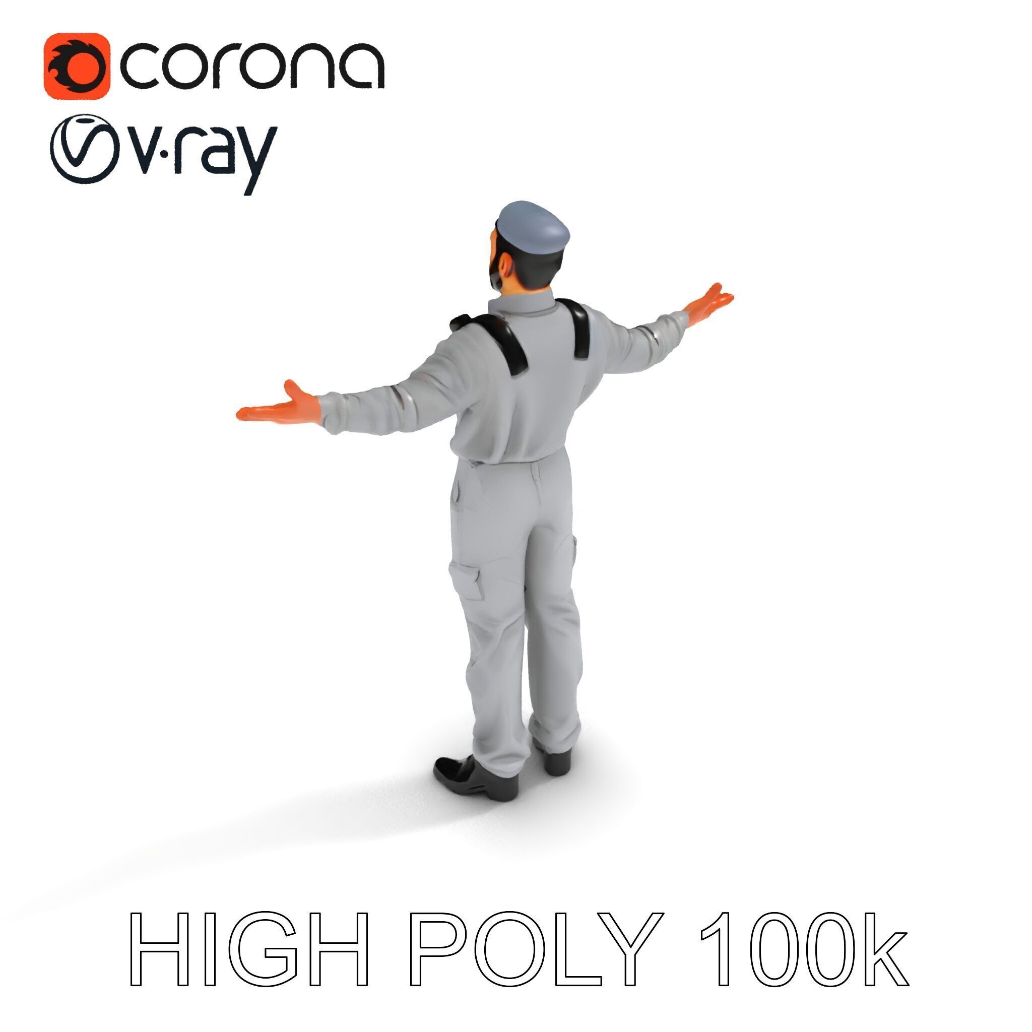 Human Character in Workwear Model Pack Low-poly 3D model_30