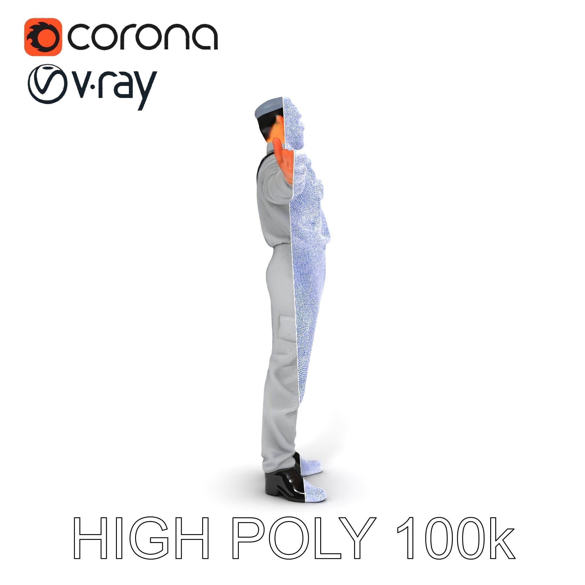 Human Character in Workwear Model Pack Low-poly 3D model_8