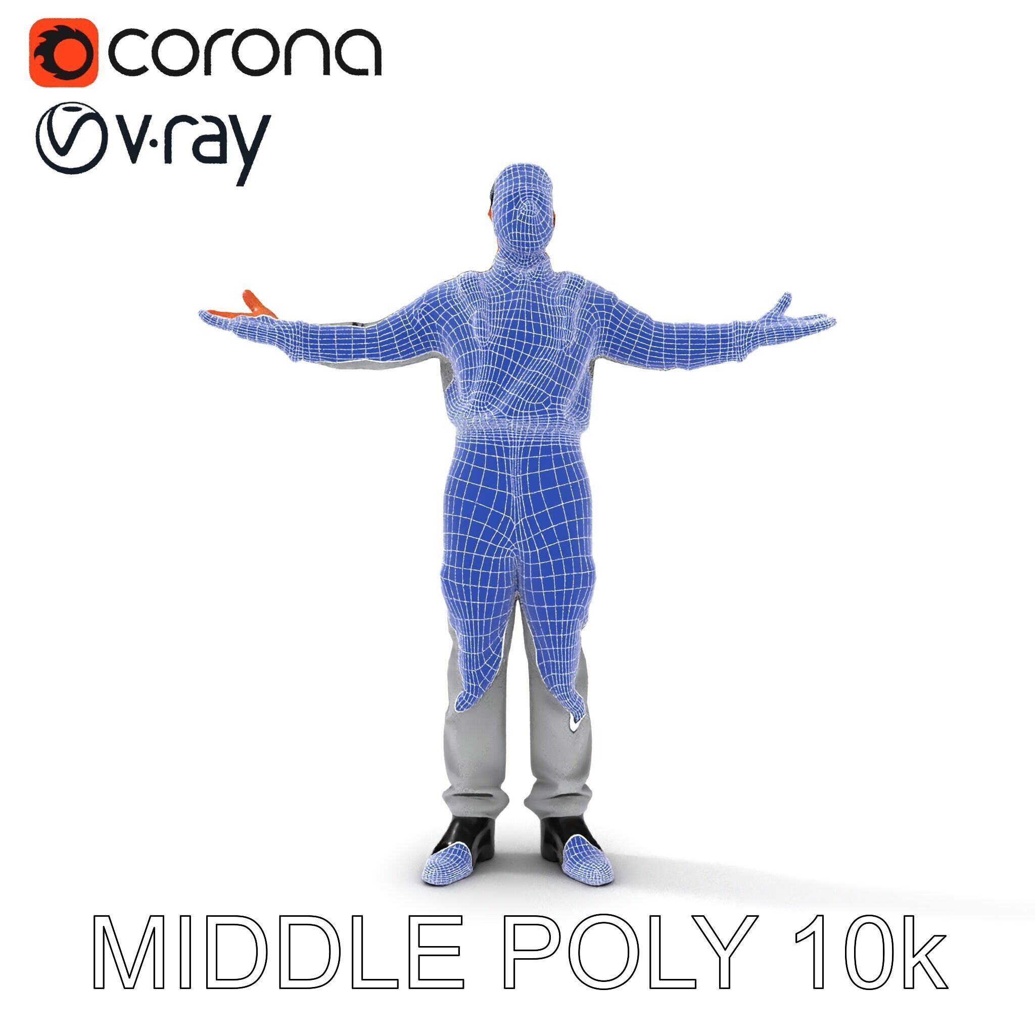 Human Character in Workwear Model Pack Low-poly 3D model_6