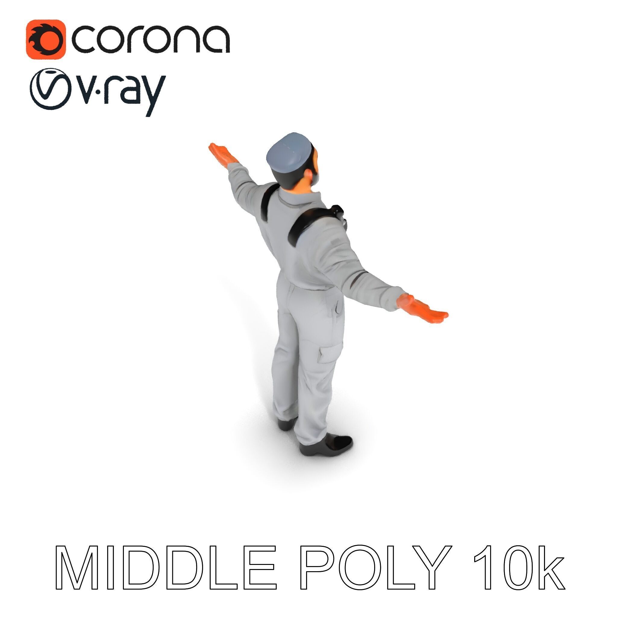 Human Character in Workwear Model Pack Low-poly 3D model_25