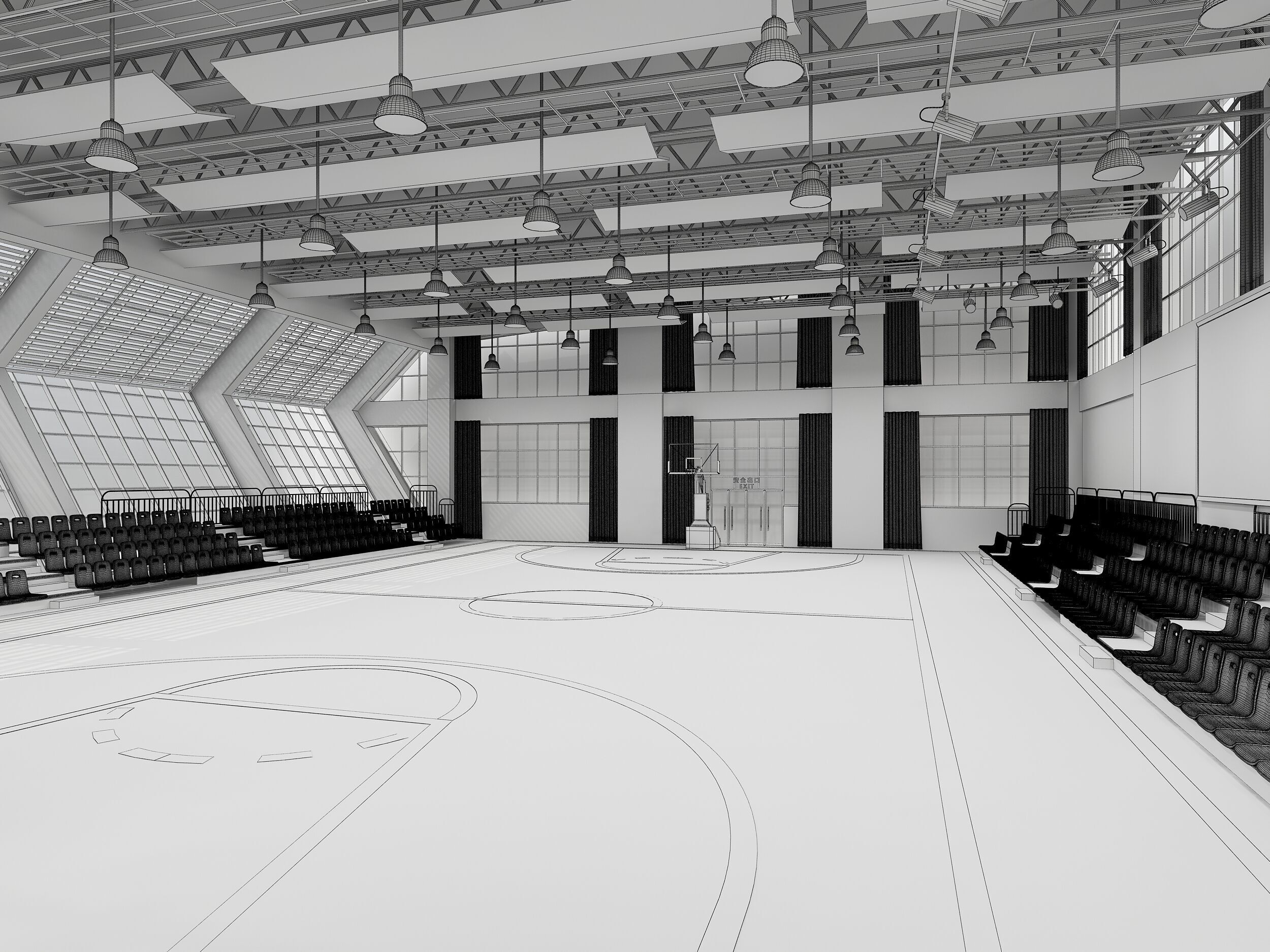 Basketball Gym 3D model_5