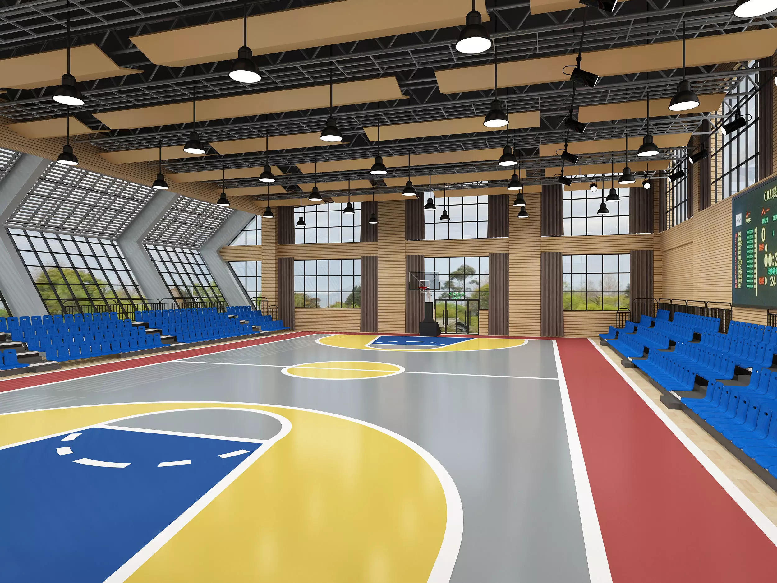 Basketball Gym 3D model_0
