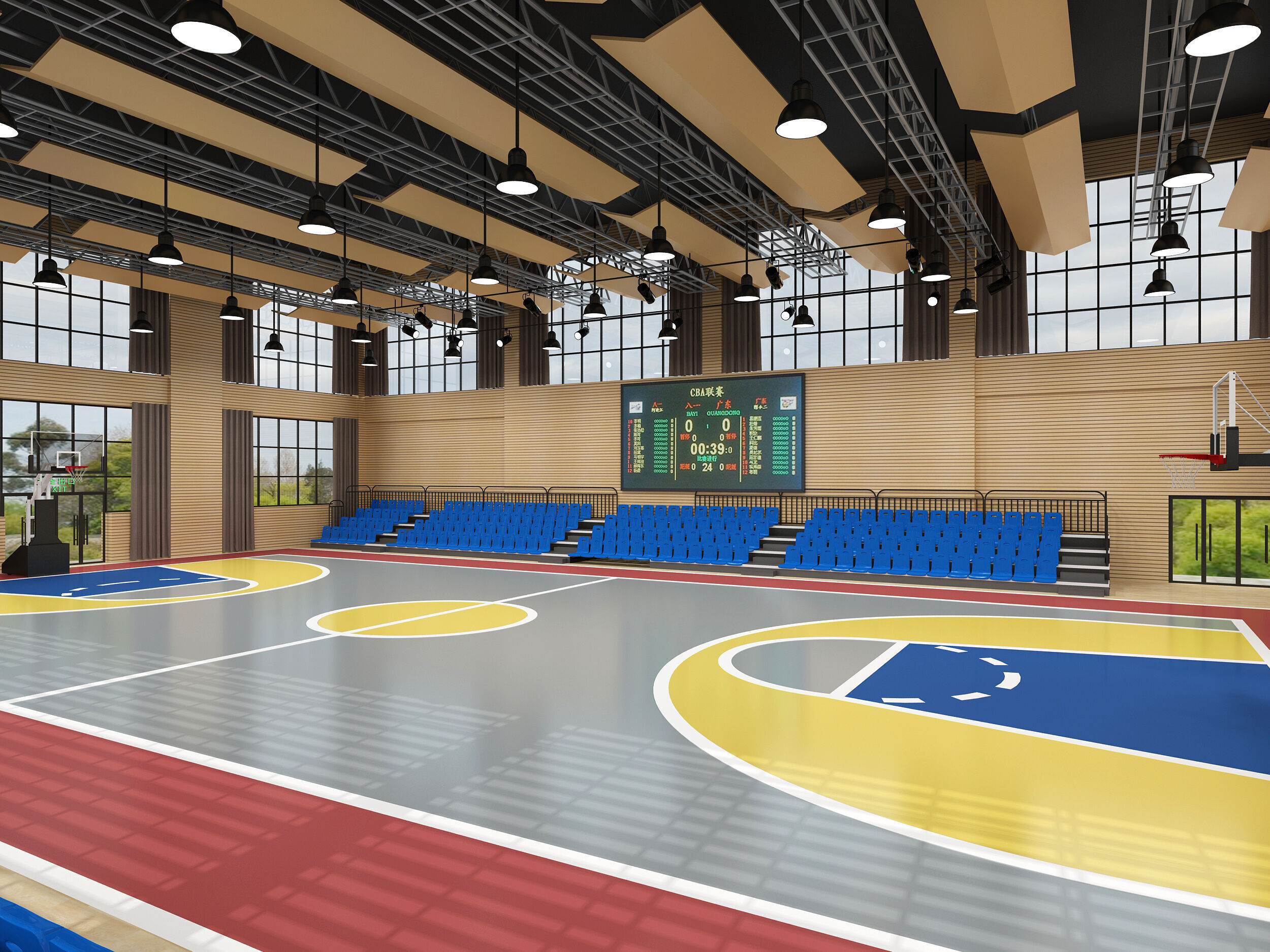Basketball Gym 3D model_1