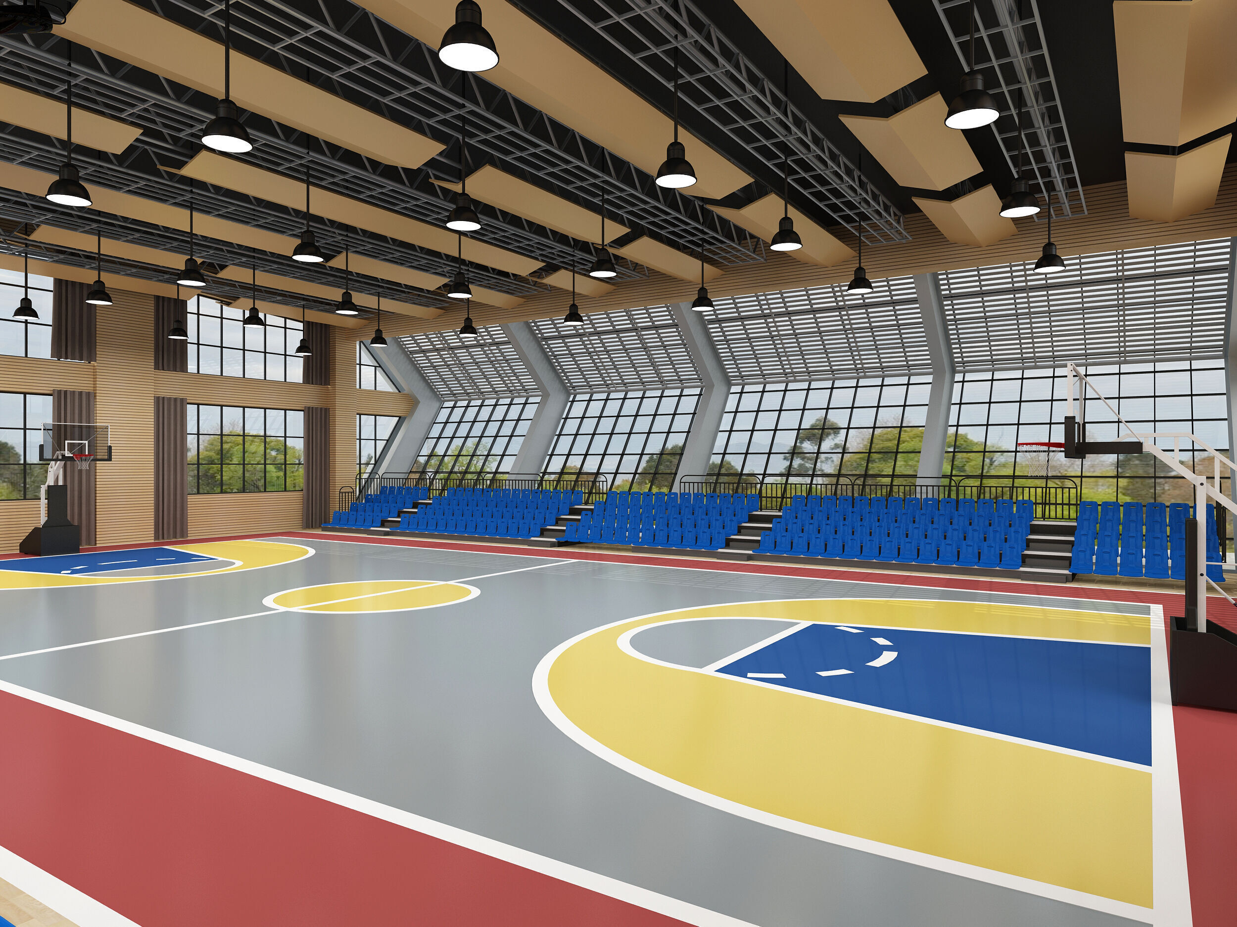 Basketball Gym 3D model_2