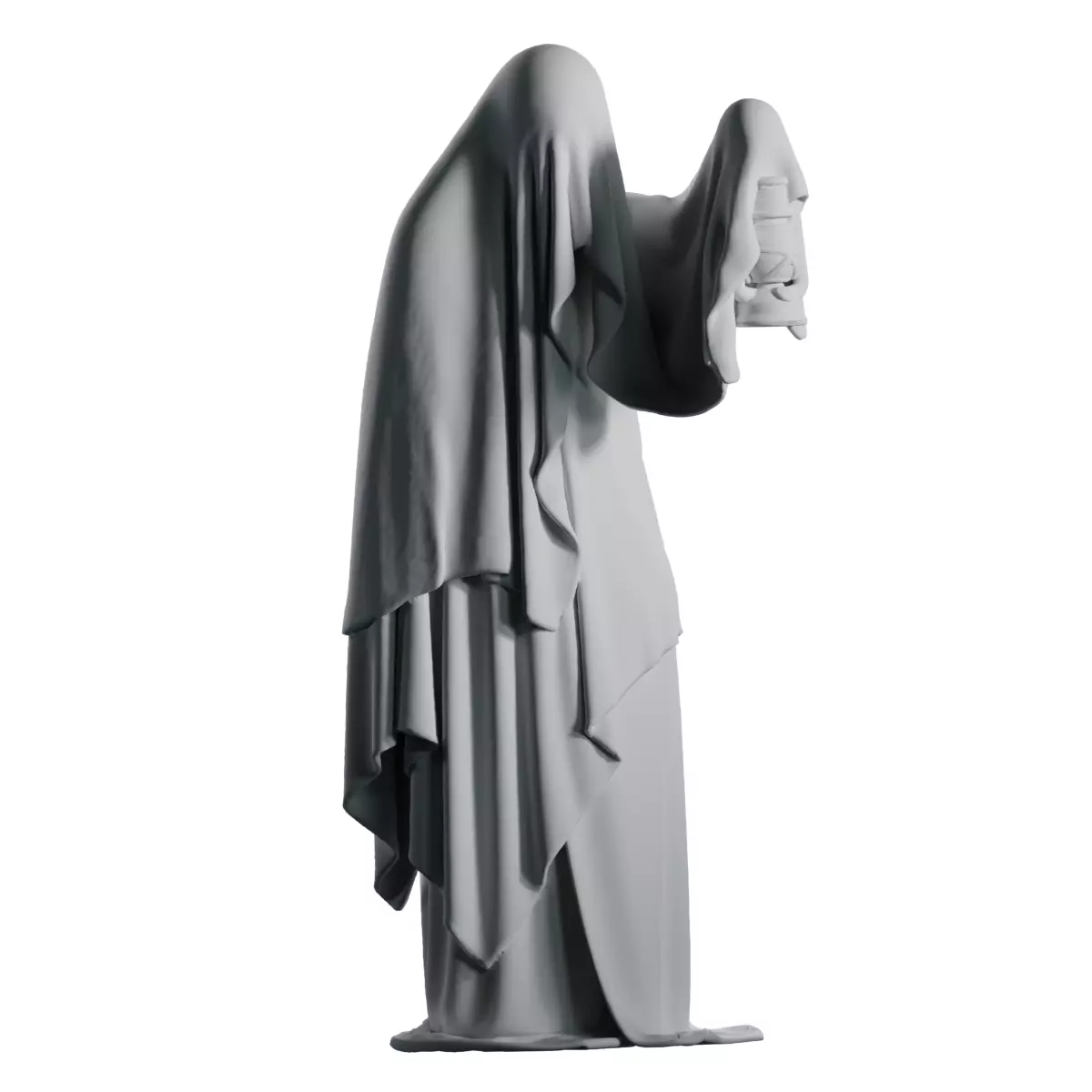 Ghostly Lantern Keeper 3D Printable Haunted Horror Statue 3D print model