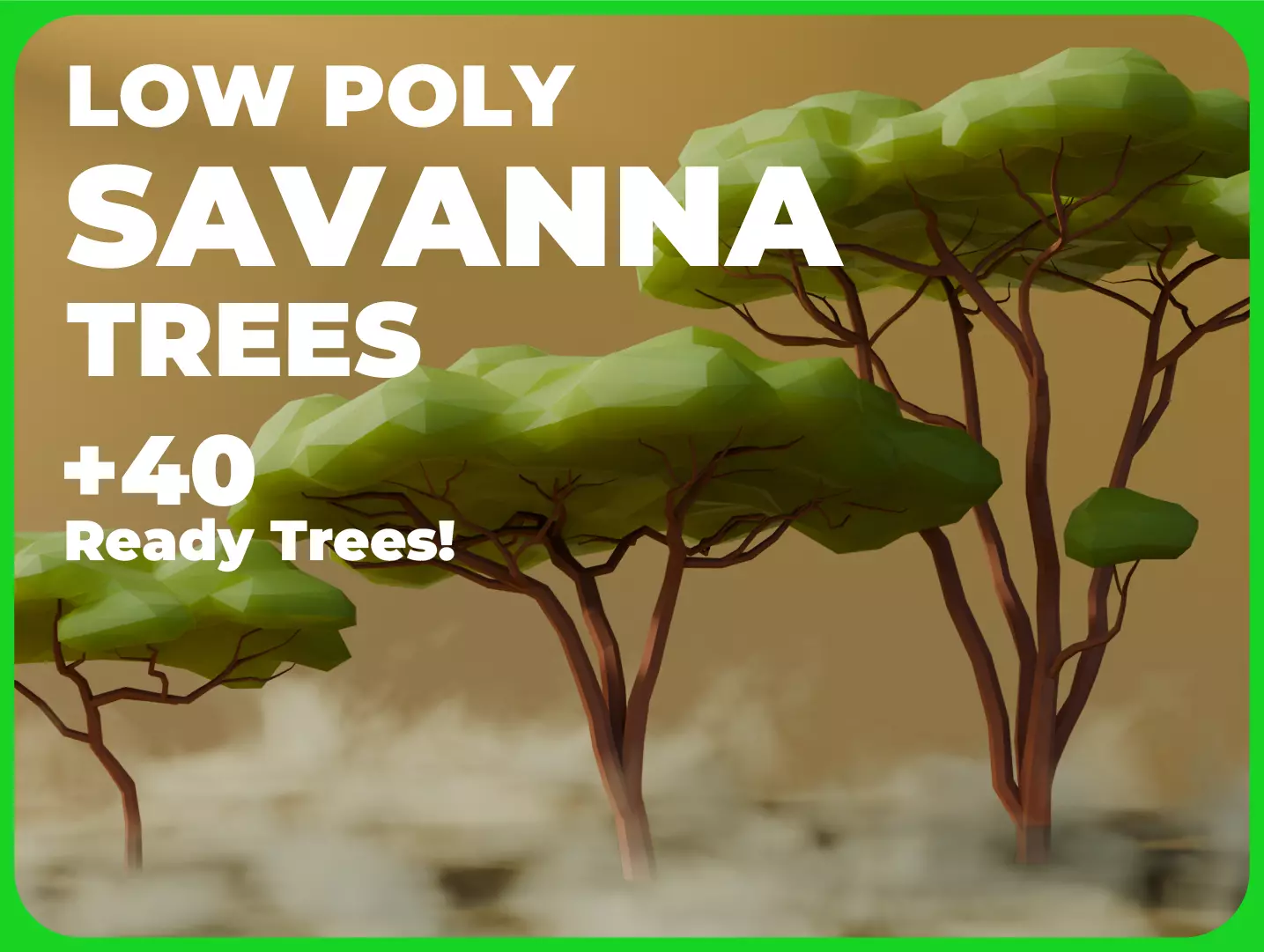 Low Poly Savanna Trees Low-poly 3D model_0