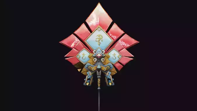 Magical Staff Magic Stick Fantasy Wand Axe Props Lowpoly Item