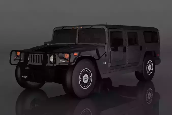 Hummer H1  Low-poly 3D model