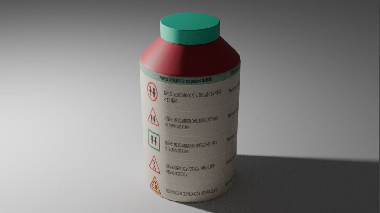 Recipiente de medicina 3D model_1