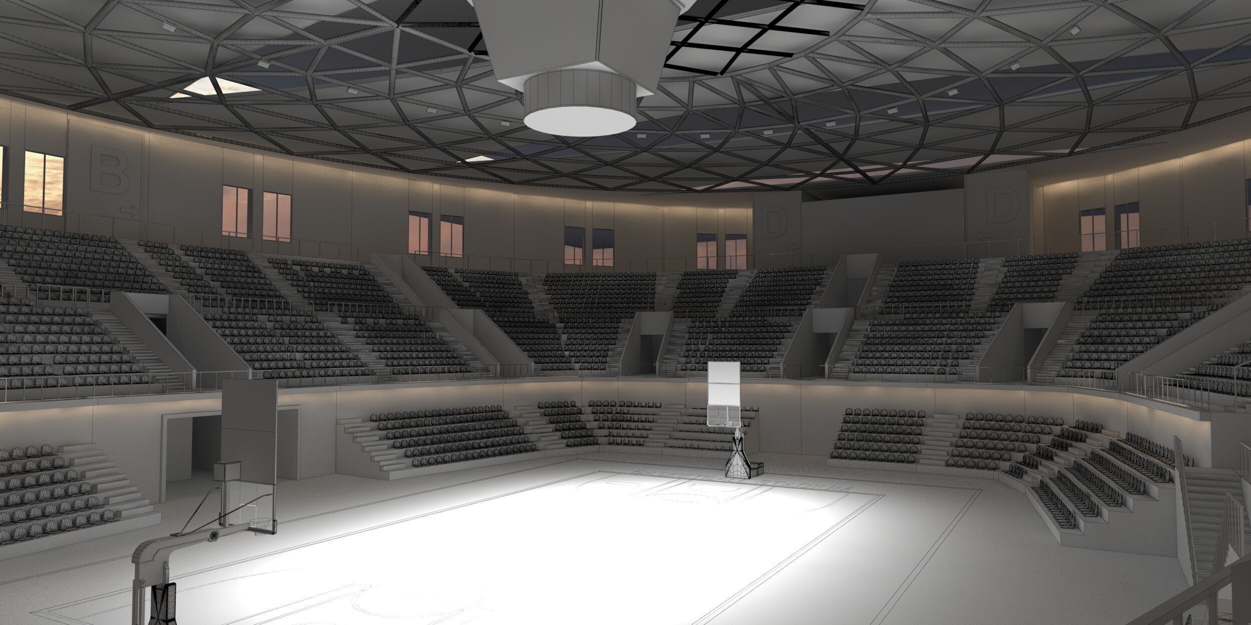 Basketball arena 3D model_8
