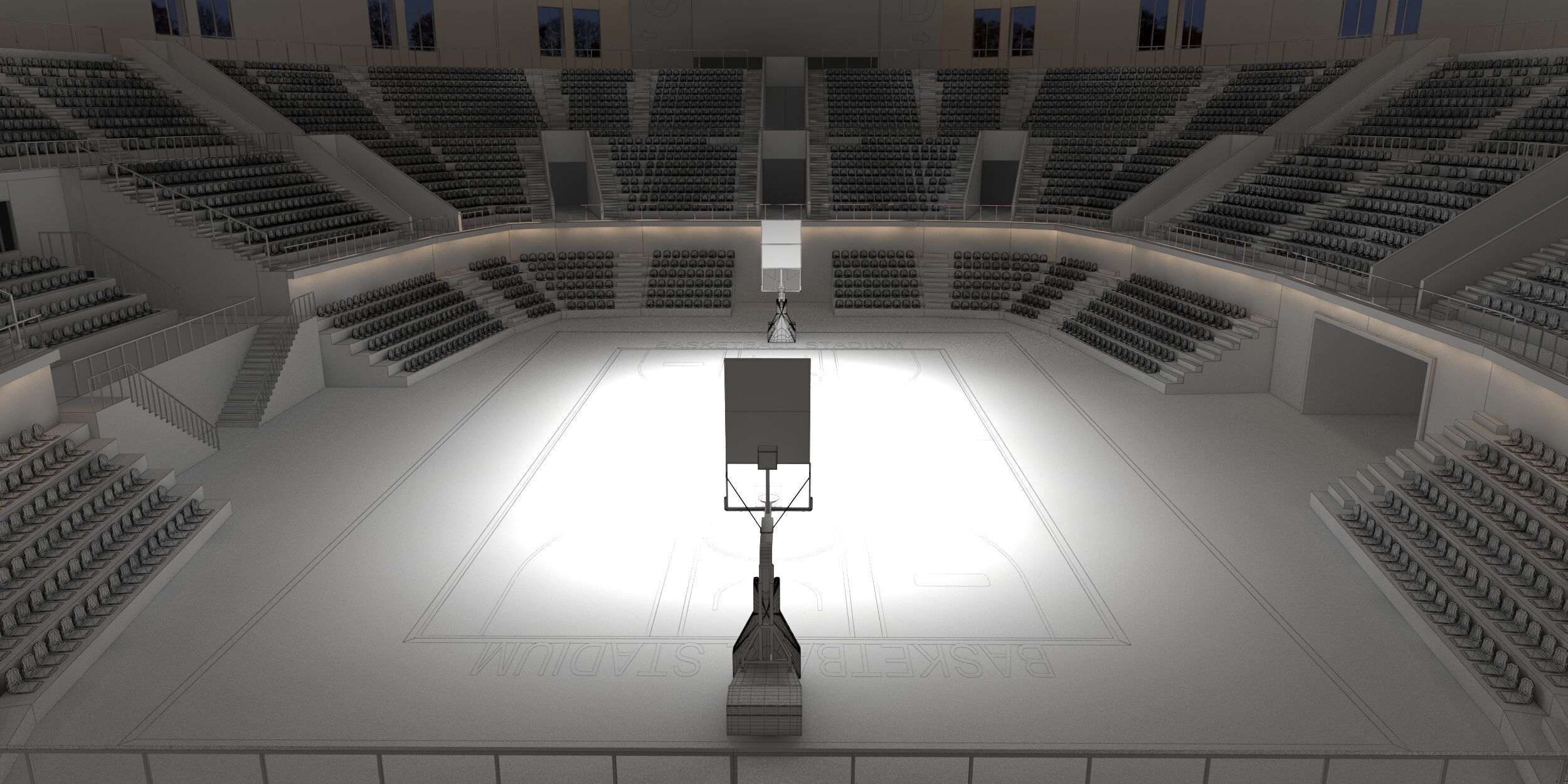 Basketball arena 3D model_9