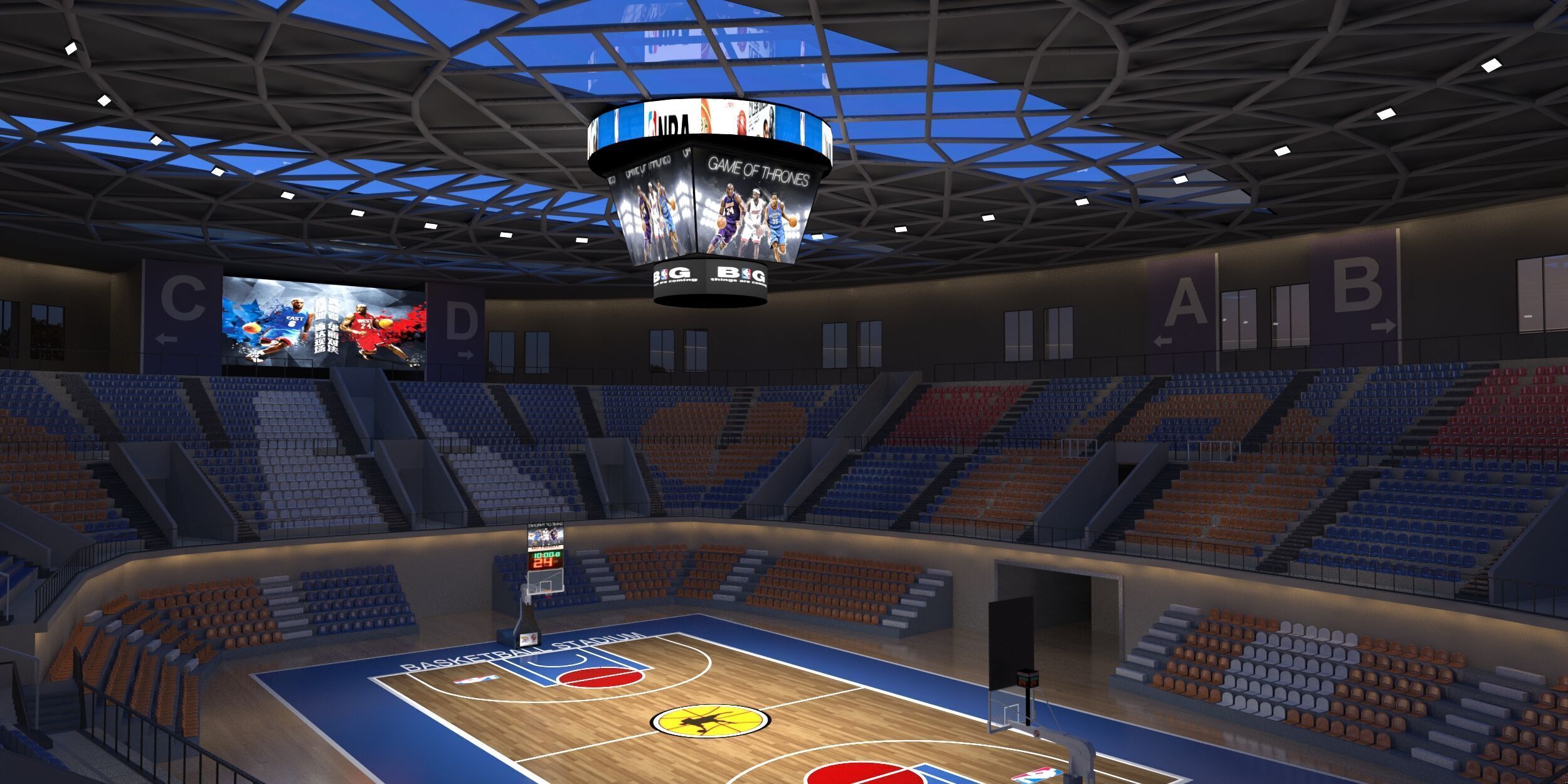 Basketball arena 3D model_3