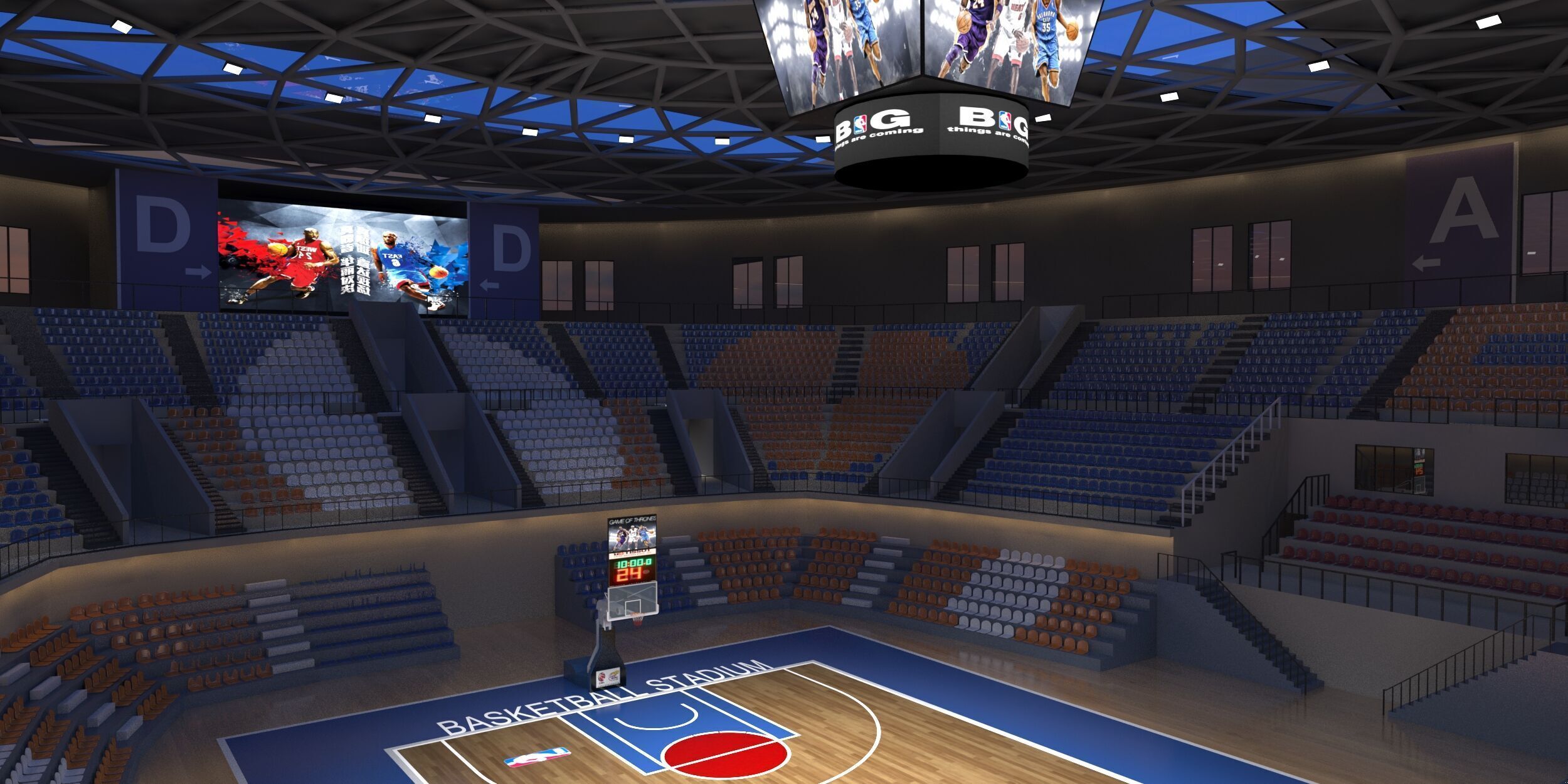 Basketball arena 3D model_2